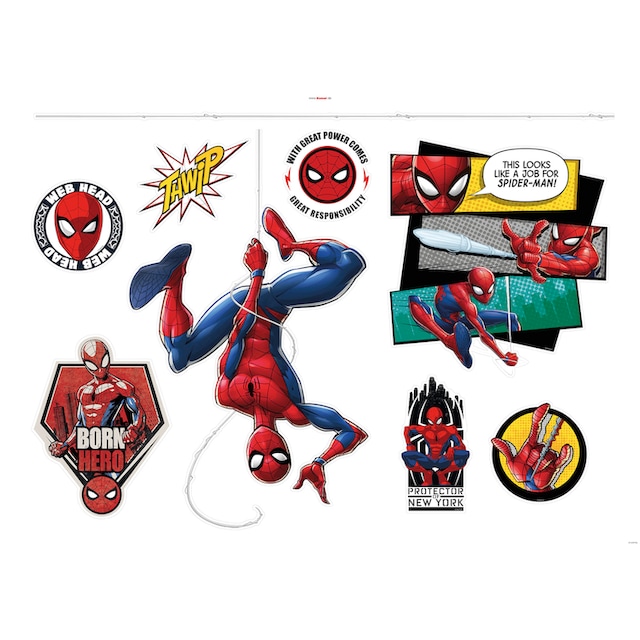 Modische Komar Wandtattoo »Spider-Man Web Head«, (8 St.), 100x70 cm (Breite  x Höhe), selbstklebendes Wandtattoo versandkostenfrei shoppen