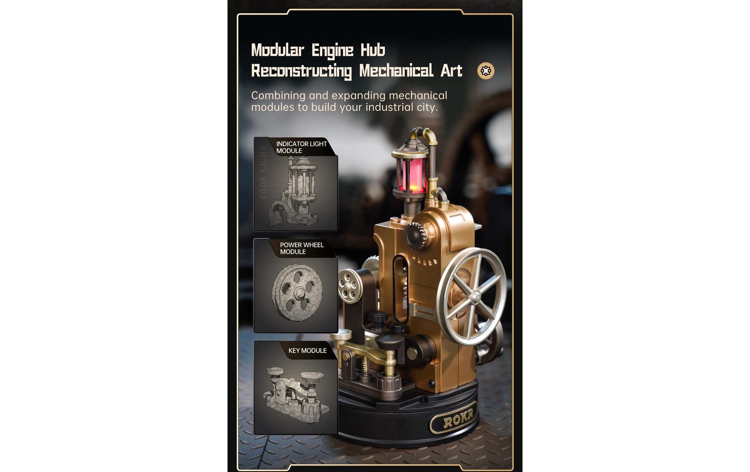 Image of Modellbausatz "Rolife Morse Telegraph Mechanischer Morse-Telegraf" 60 Stk. tlg.