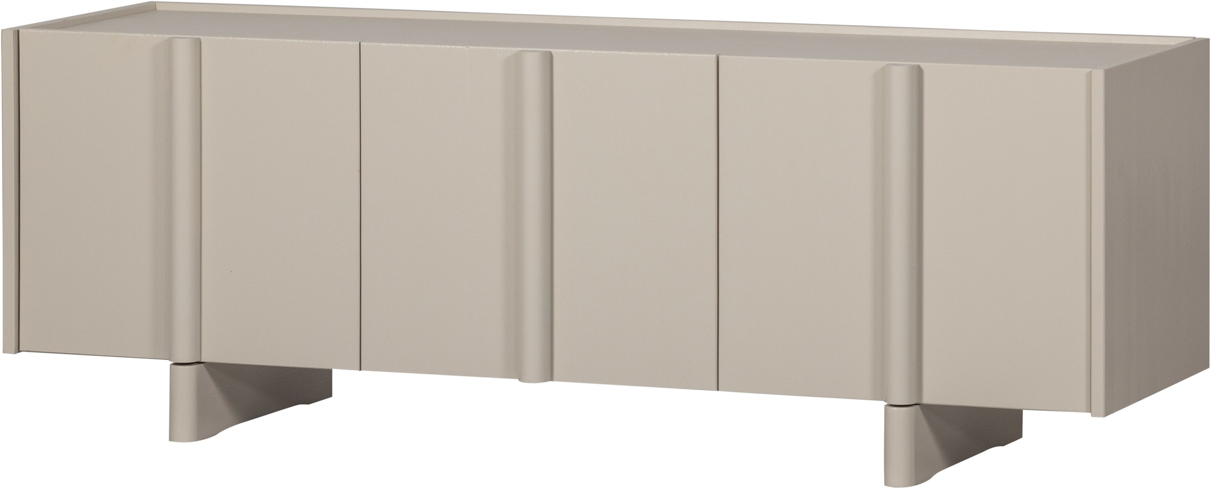 Image of WOOOD Lowboard "Basu FSC-Kiefernholz Lackiert Grifflos, H 53 x B 152 x T 46 cm" Tragkraft Deckplatte 35 kg und 15 kg pro boden, sichtbare Maserung