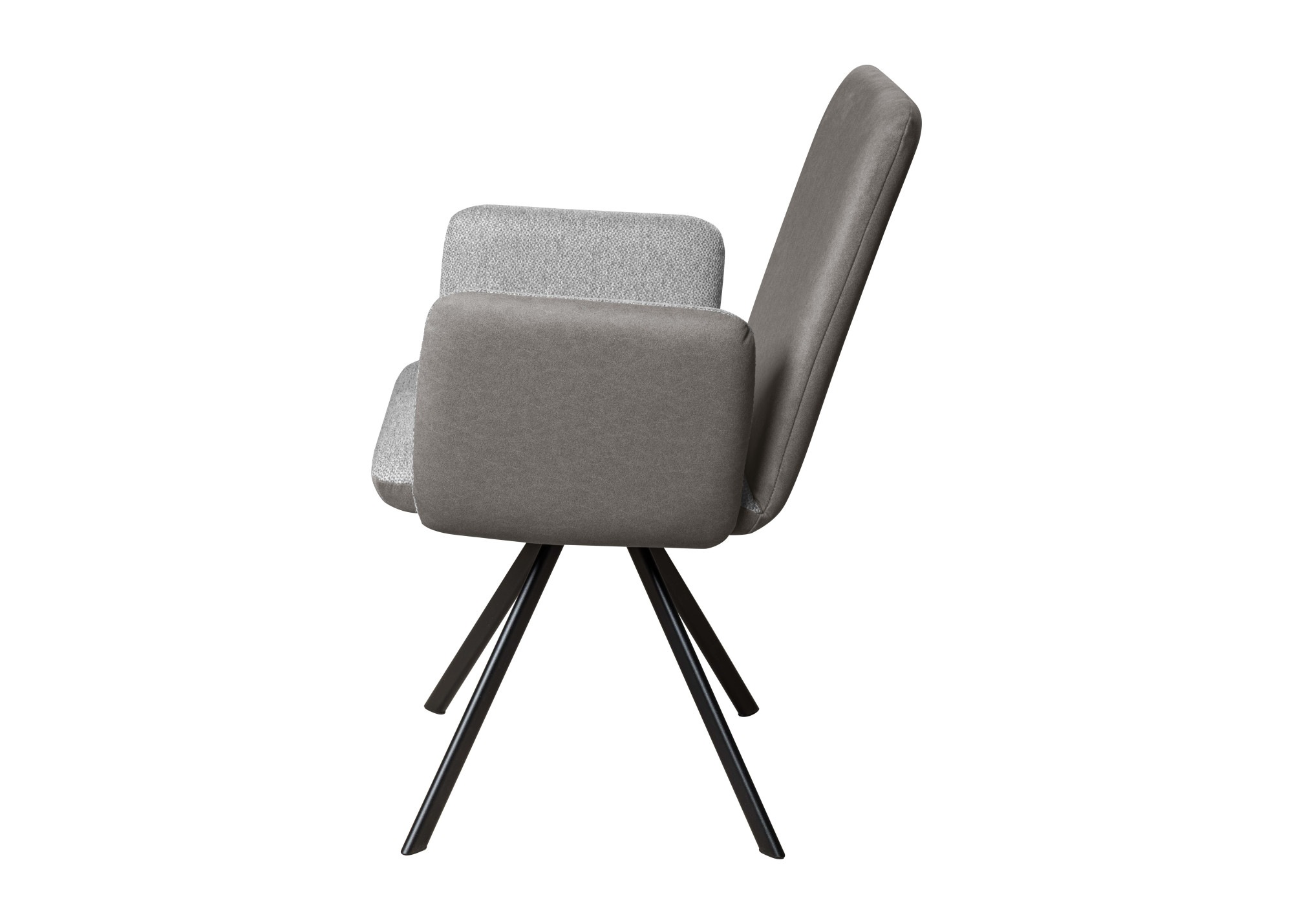GOODproduct Armlehnstuhl »Gabi Polsterstuhl, Esszimmerstuhl, Küchenstuhl, 4-Fussstuhl« () Gestell aus matt-schwarzem Flachmetall, stabil, 2-Stoff-Design