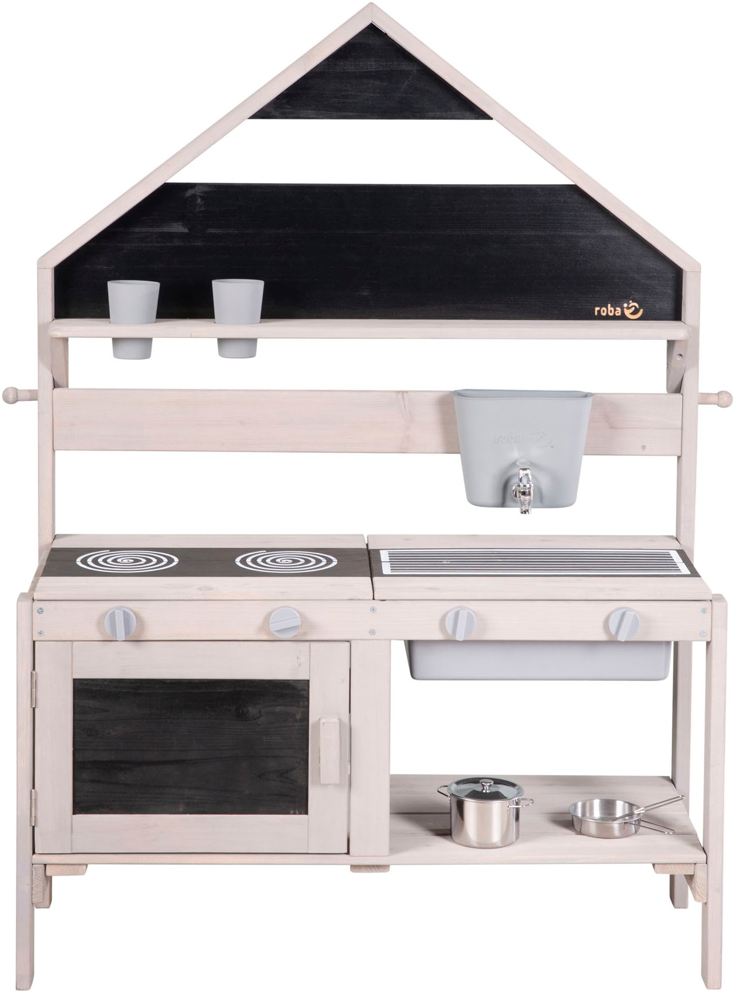 roba® Outdoor-Spielküche »Matschküche in Haus-Optik, grau lasiert, aus Holz« FSC® - schützt Wald