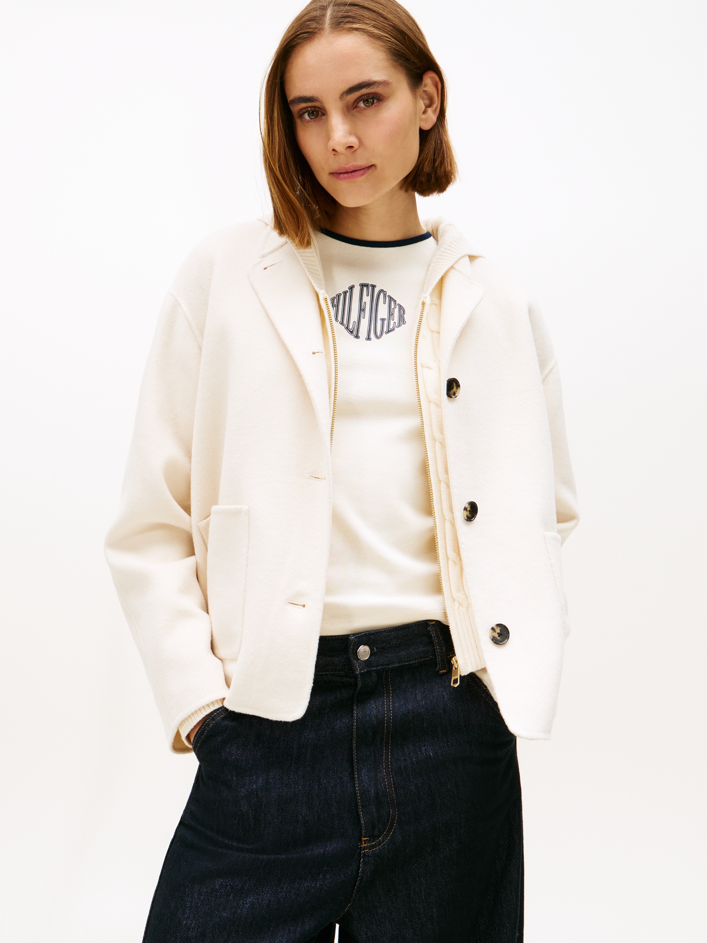 Tommy Hilfiger Veste bomber »DF WOOL SHORT BOMBER« mit Wolle