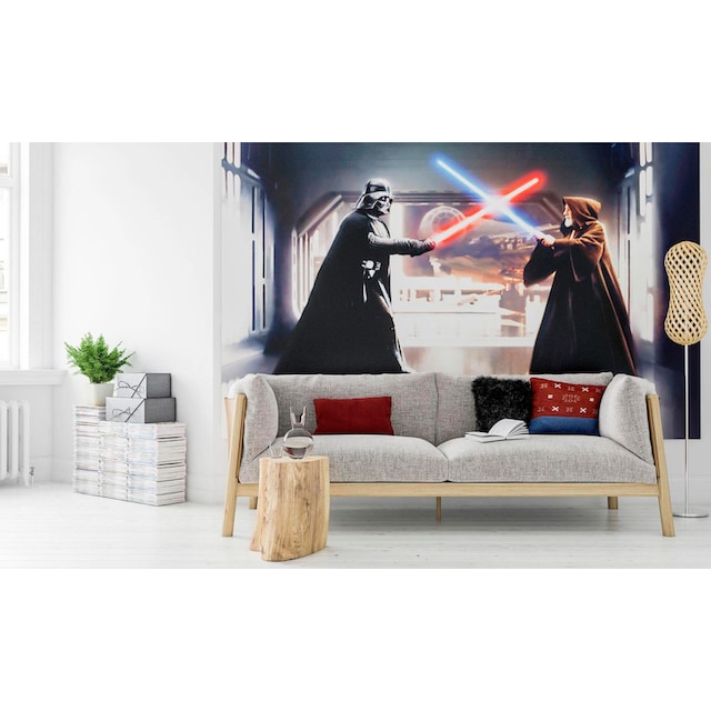 ✌ Komar Vliestapete »Star Wars Vader vs. Kenobi«, 300x200 cm (Breite x Höhe),  Vliestapete, 100 cm Bahnbreite Acheter en ligne