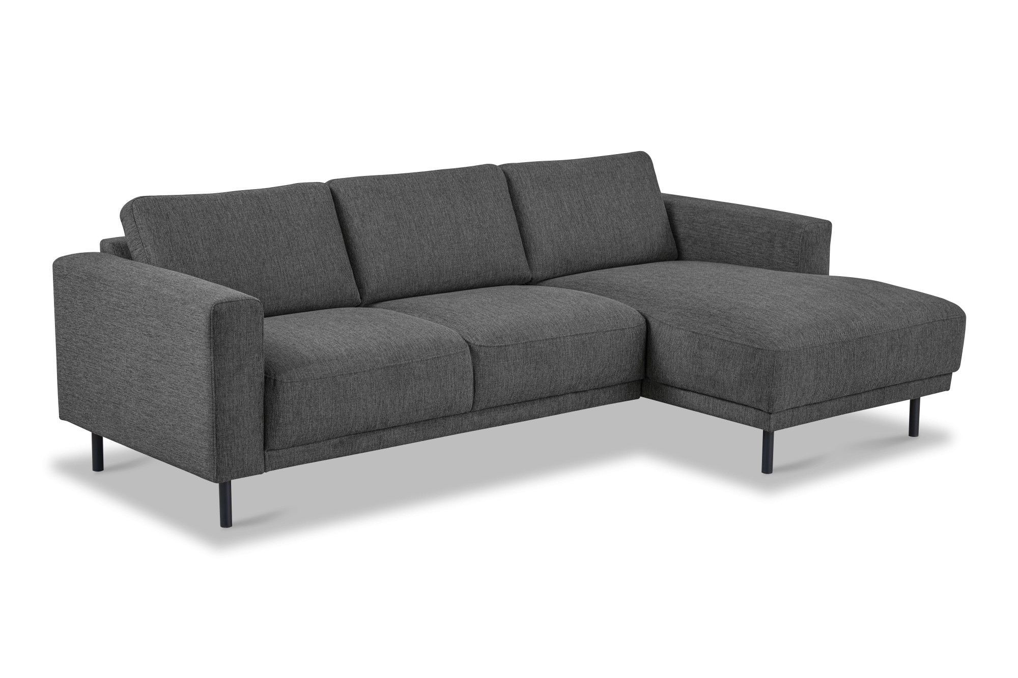 GOODproduct Canapé d'angle »Sveeva, L-Form, B.238 cm, schwarze Metallfüsse« tissu tissé durable, avec suspension ondulée, plusieurs couleurs