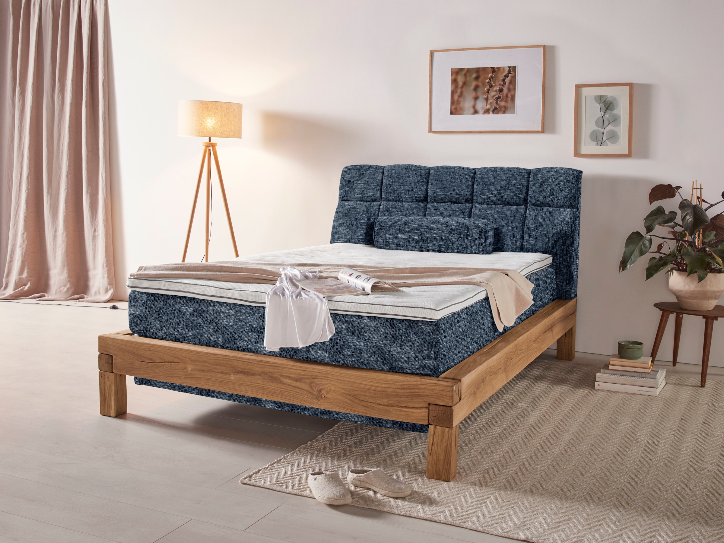 Home affaire Boxspringbett »Villads«, Liegefläche: 140/200 cm, aus Balkeneiche, Inside-Boxspring-Unterbau