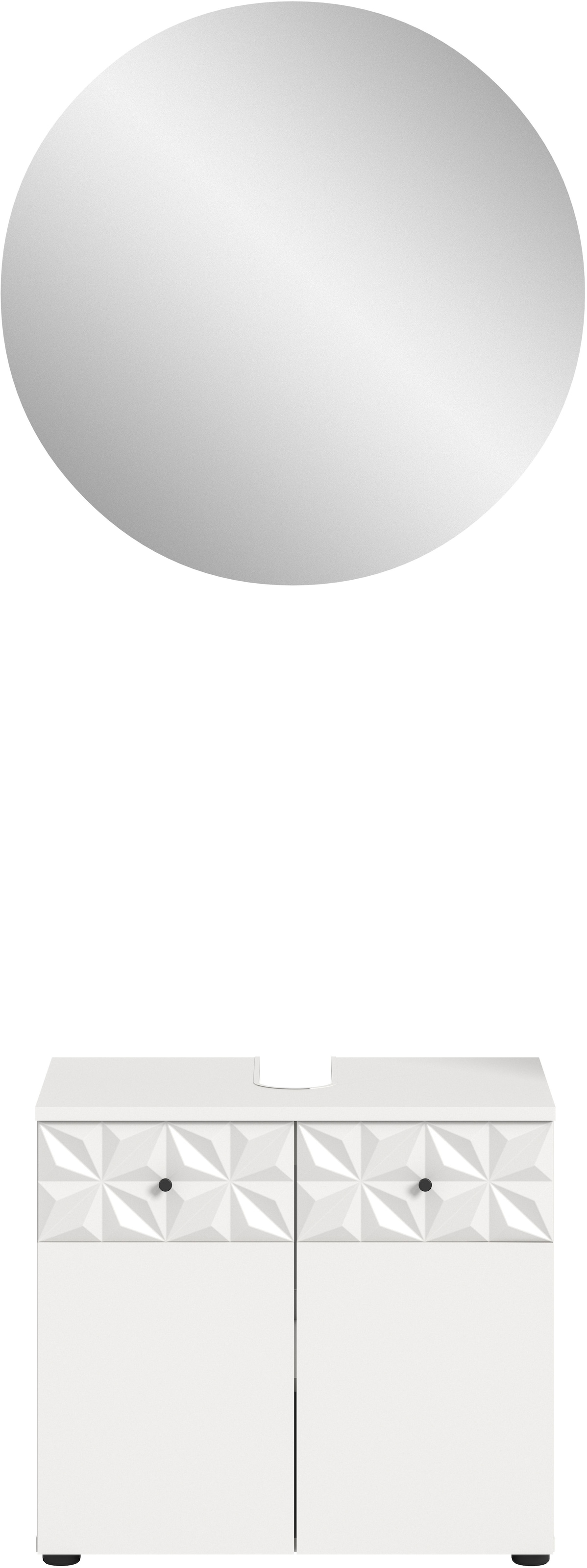 INOSIGN Ensemble de salle de bains »VICENZA, TOPSELLER!, Breite 60cm, 2-teilig, mit Ornamentabsetzung« best. aus: Waschbeckenunterschrank und Spiegelschrank, 