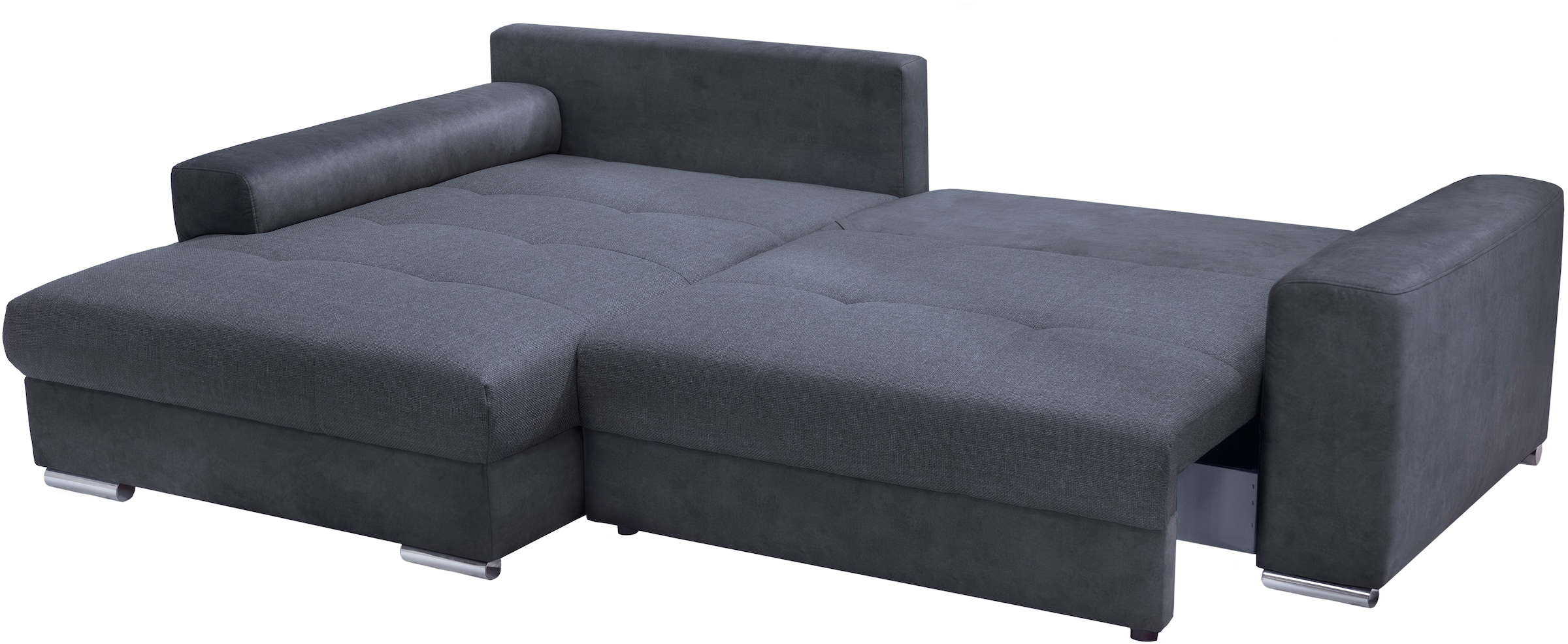 exxpo - sofa fashion Canapé d'angle »Larnaca, inkl. Bettfunktion & Bettkasten, bequem, Breite 269cm« mit extrabreiten Rückenkissen und 2 Zierkissen