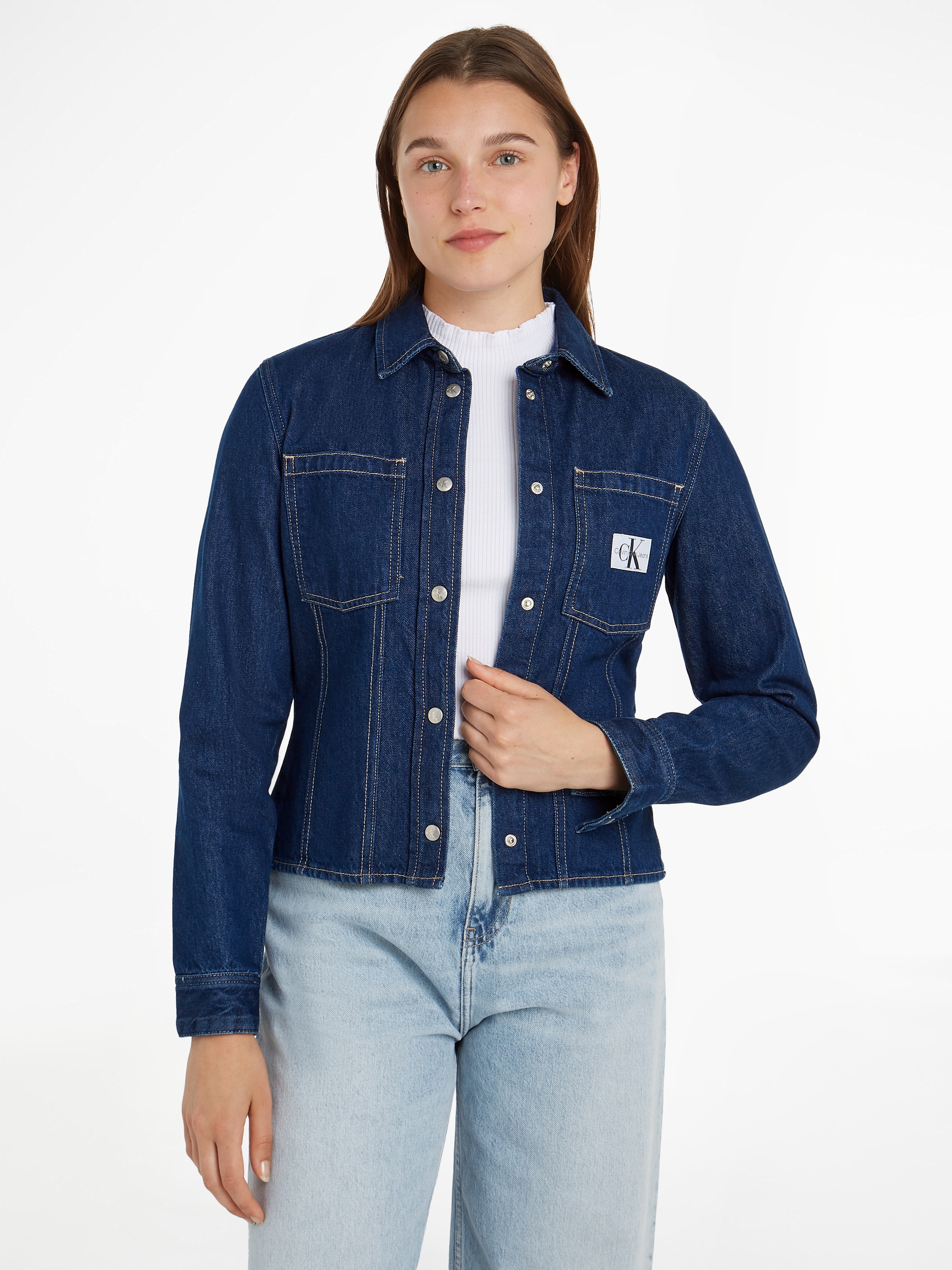 Calvin Klein Jeans Jeansbluse »LEAN DENIM SHIRT«, mit Logopatch