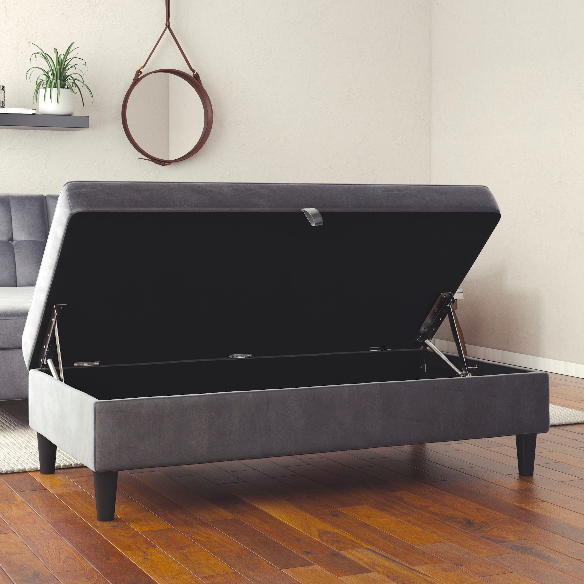 Dorel Home Stauraumhocker »Hartford« Polsterhocker mit Stauraum, frei im Raum stellbar, Sitzhöhe 43 cm