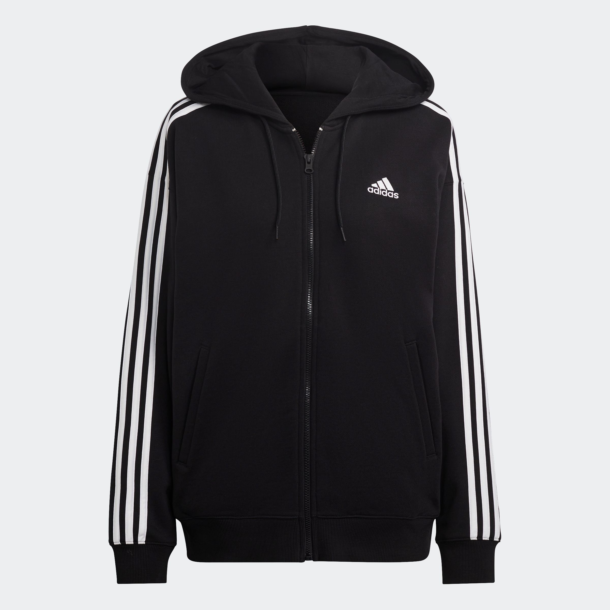 adidas Sportswear Kapuzensweatjacke »ESSENTIALS 3STREIFEN FRENCH TERRY OVERSIZED KAPUZENJACKE«