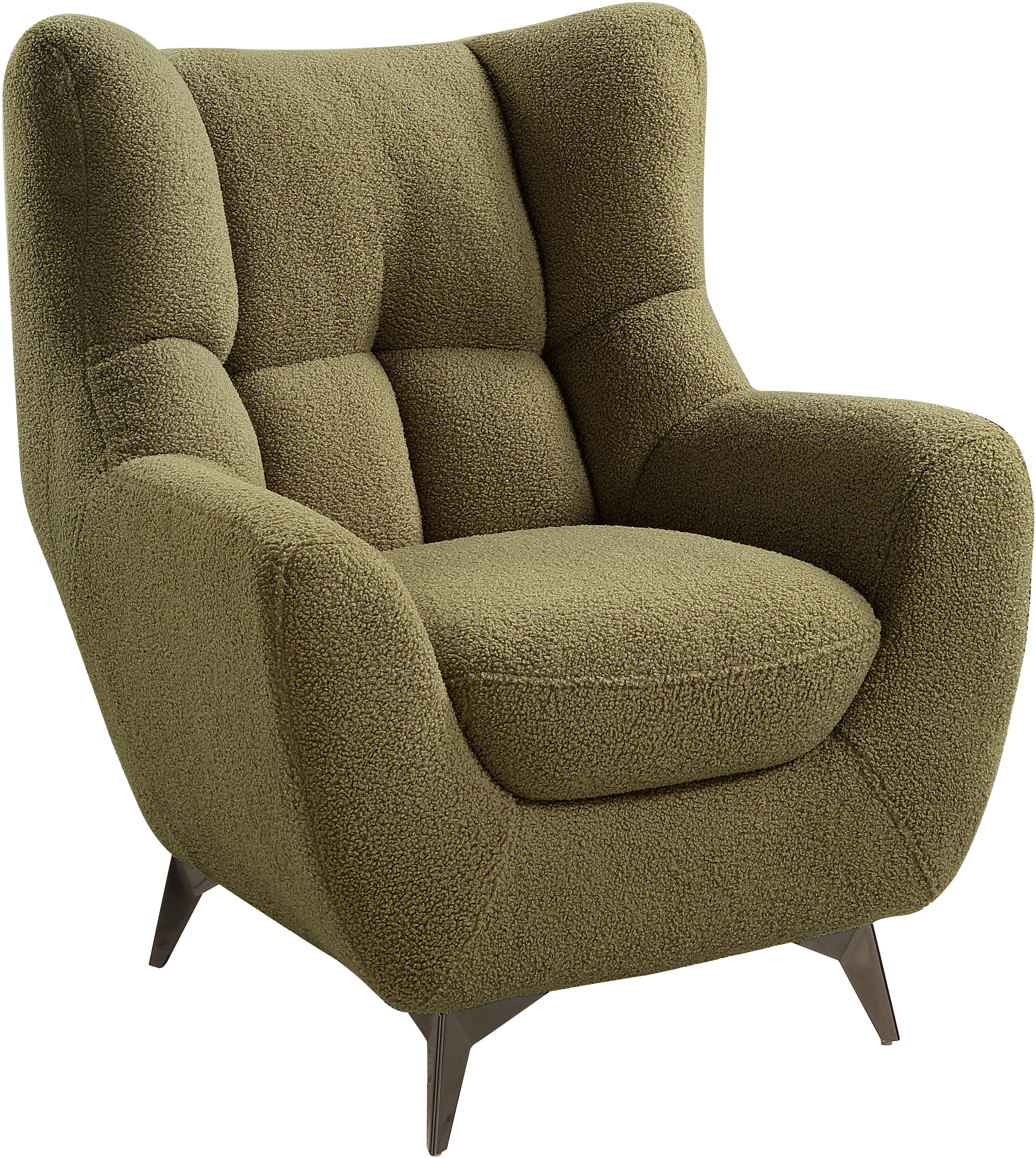 ATLANTIC home collection Sessel »Shawn«, mit Federkern, trendy Bezug mit Teddyoptik