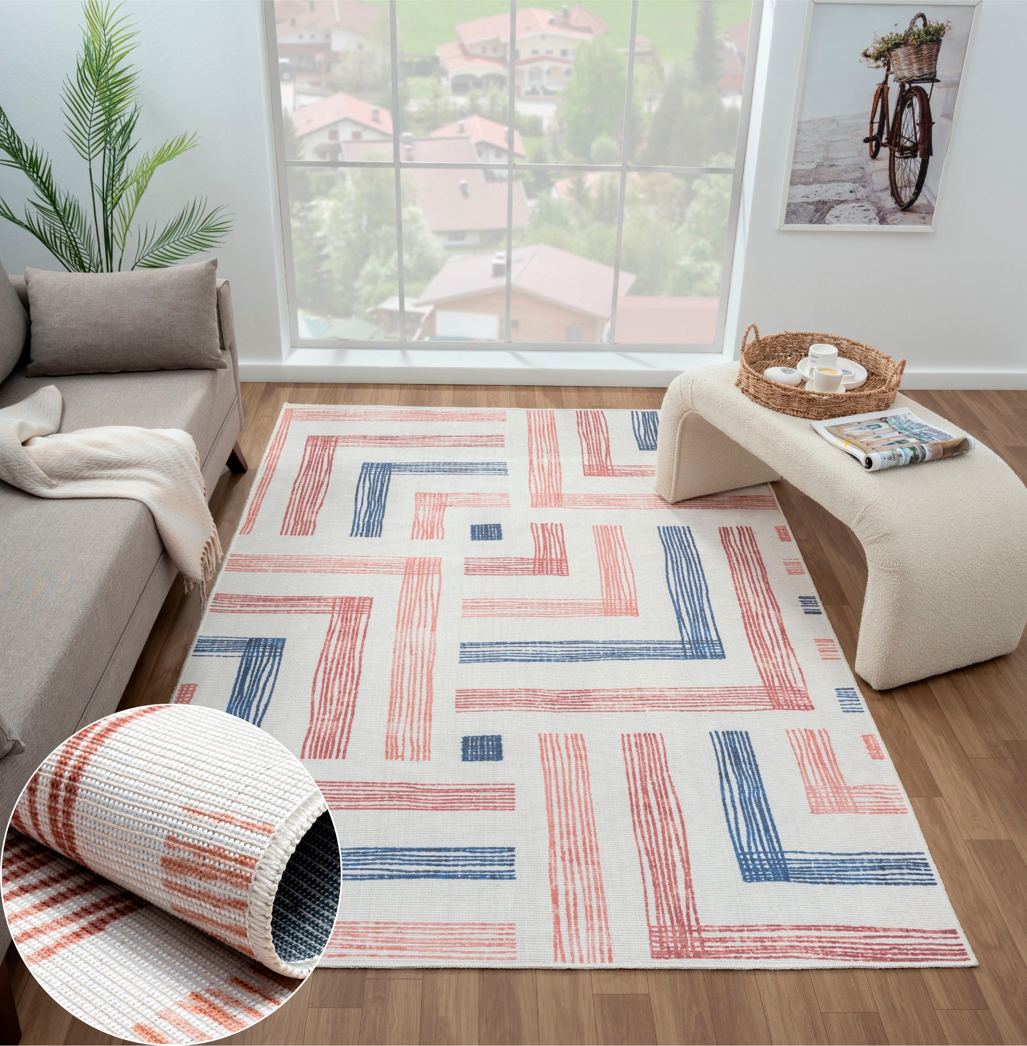 Image of Myflair Möbel & Accessoires Teppich "Chloe, LAGERRÄUMUNG" rechteckig 10 mm Höhe bedruckt, modernes Design, In- & Outdoor geeignet, waschbar