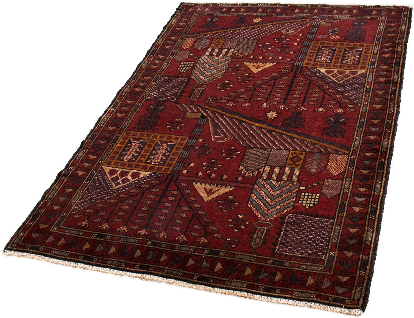 Image of morgenland Orientteppich »Belutsch - 140 x 89 cm - dunkelrot«, rechteckig, 8 mm Höhe, Wohnzimmer, Handgeknüpft, Einzelstück mit Zertifikat bei Ackermann Versand Schweiz