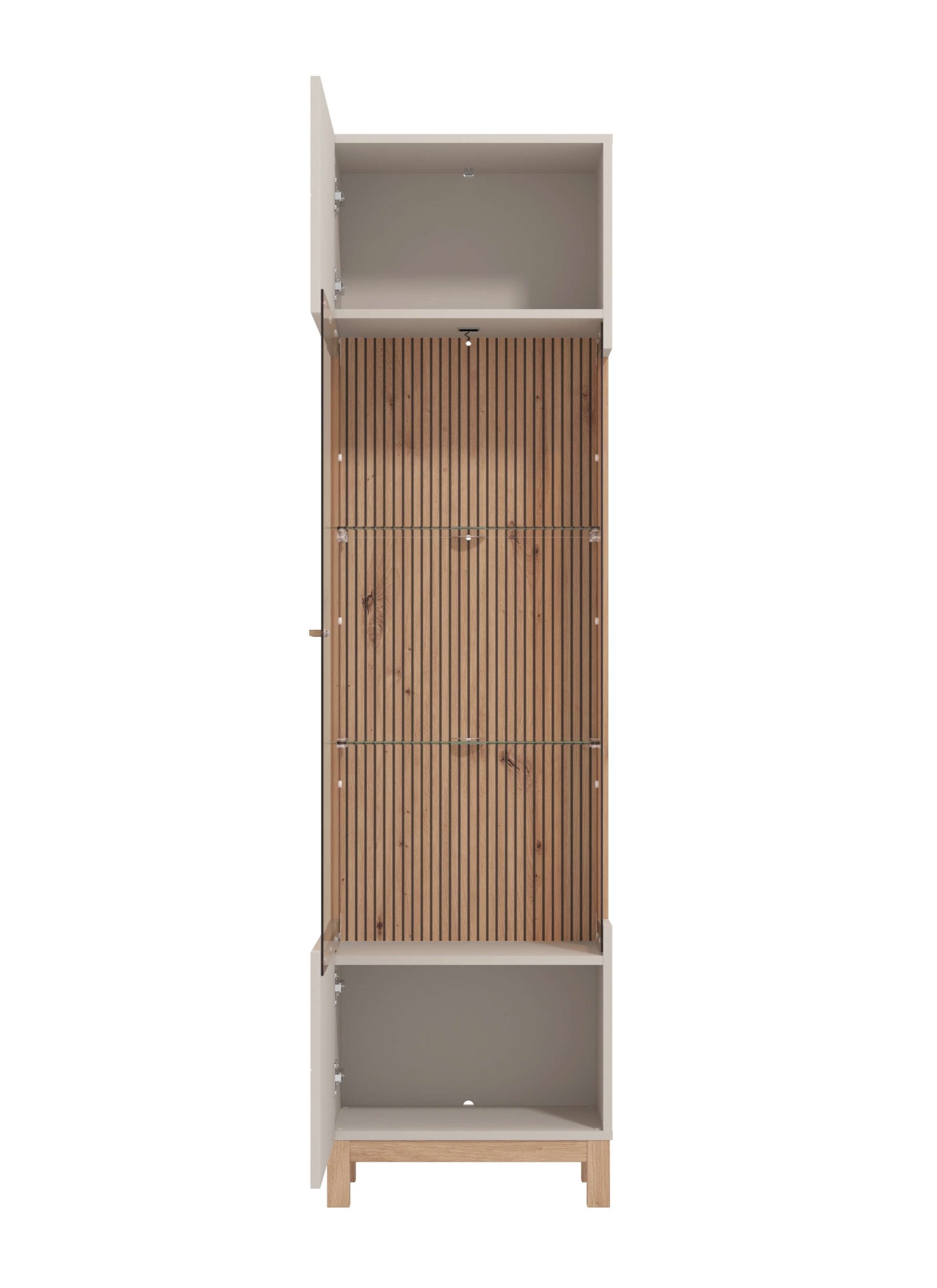 Home affaire Vitrine »Essex Vitrinenschrank, Glasschrank, Standvitrine, Highboard/Sideboard« 1 Tür, 4 Einlegeböden, 5 Fächer, Gesamtmasse (B/T/H): 51,5/35/191,5 cm