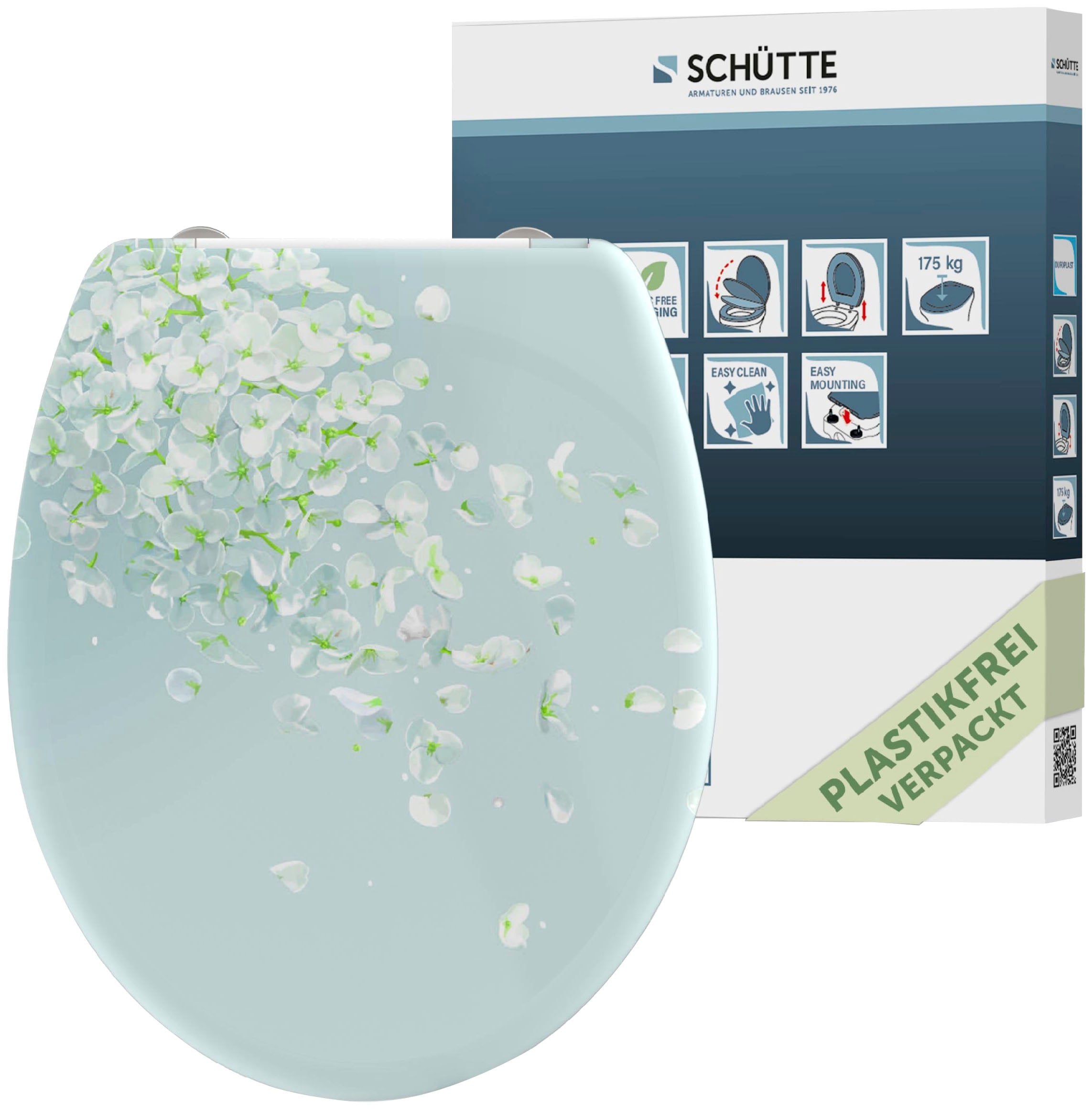 Image of Schütte WC-Sitz "FLOWER IN THE WIND" bruchsicher und kratzfest, Absenkautomatik, Standardmass