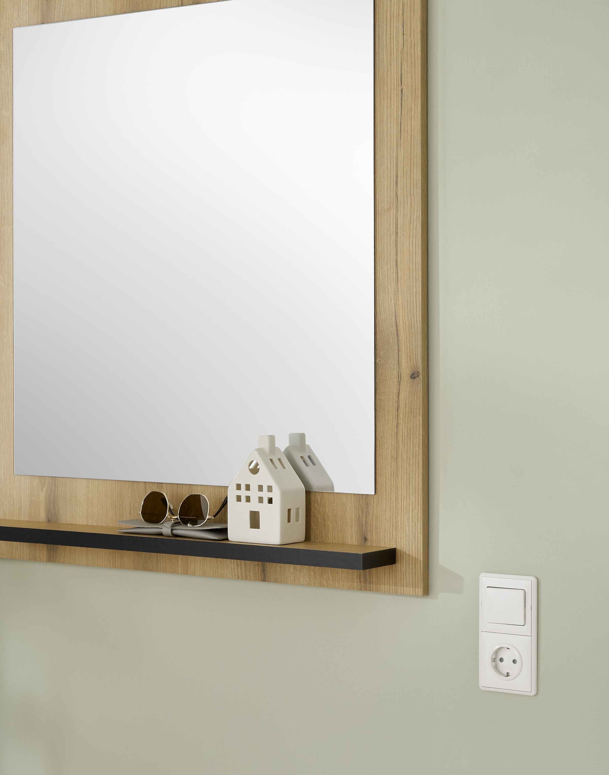 Home affaire Miroir de vestiaire »Cantara, Spiegel in zwei Farben, modernes, zeitloses Design« universell einsetzbar, mit Ablagefläche, eckig, 79 cm breit