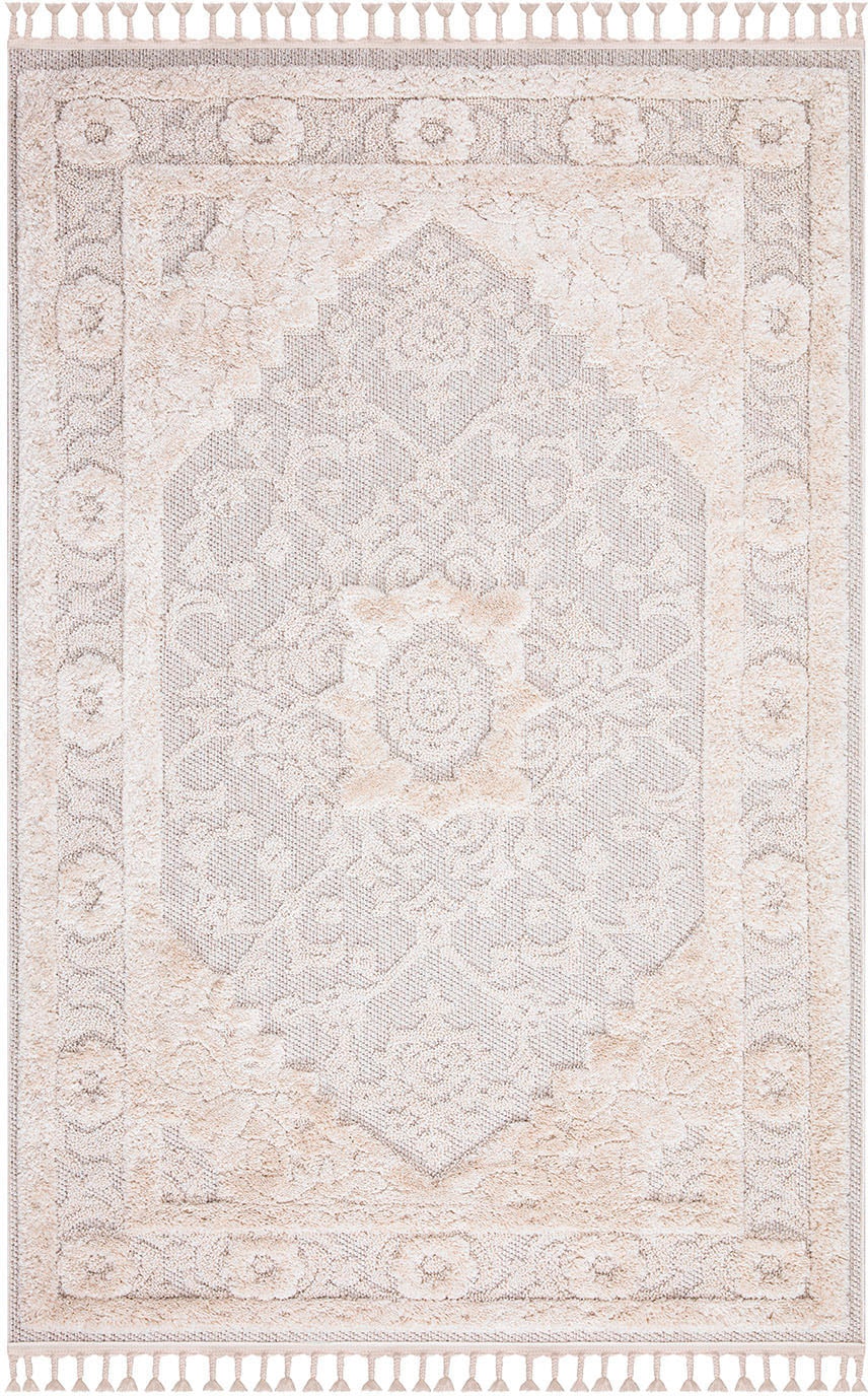 my home Hochflor-Teppich »Bjelle«, rechteckig, 20 mm Höhe, Läufer, Boho-Stil, Ornamente, Hoch Tief Struktur, mit Fransen