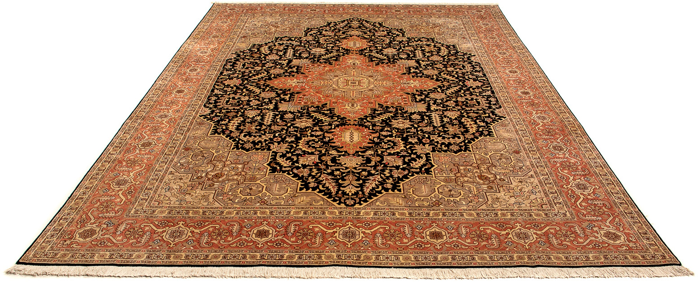 Image of morgenland Orientteppich »Perser - Täbriz - Royal - 348 x 248 cm - hellbraun«, rechteckig, 7 mm Höhe, Wohnzimmer, Handgeknüpft, Einzelstück mit Zertifikat bei Ackermann Versand Schweiz