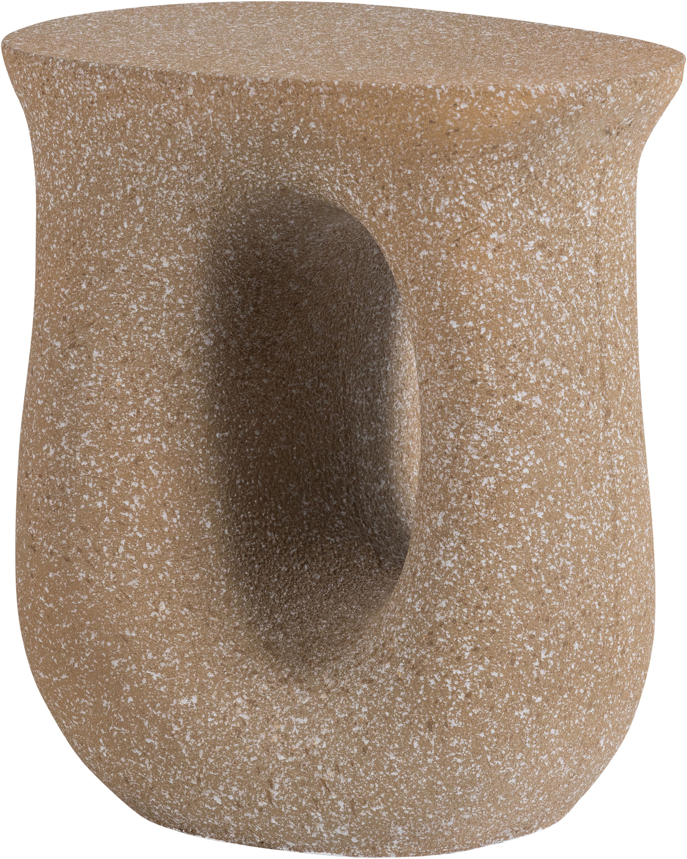 Image of WOOOD Beistelltisch "Moson aus Magnesiumoxid mit organischer Form B 42 x T 33 x H 45 cm" Spielerische Aussparung, Eigengewicht 5 kg, Tragkraft 20 kg