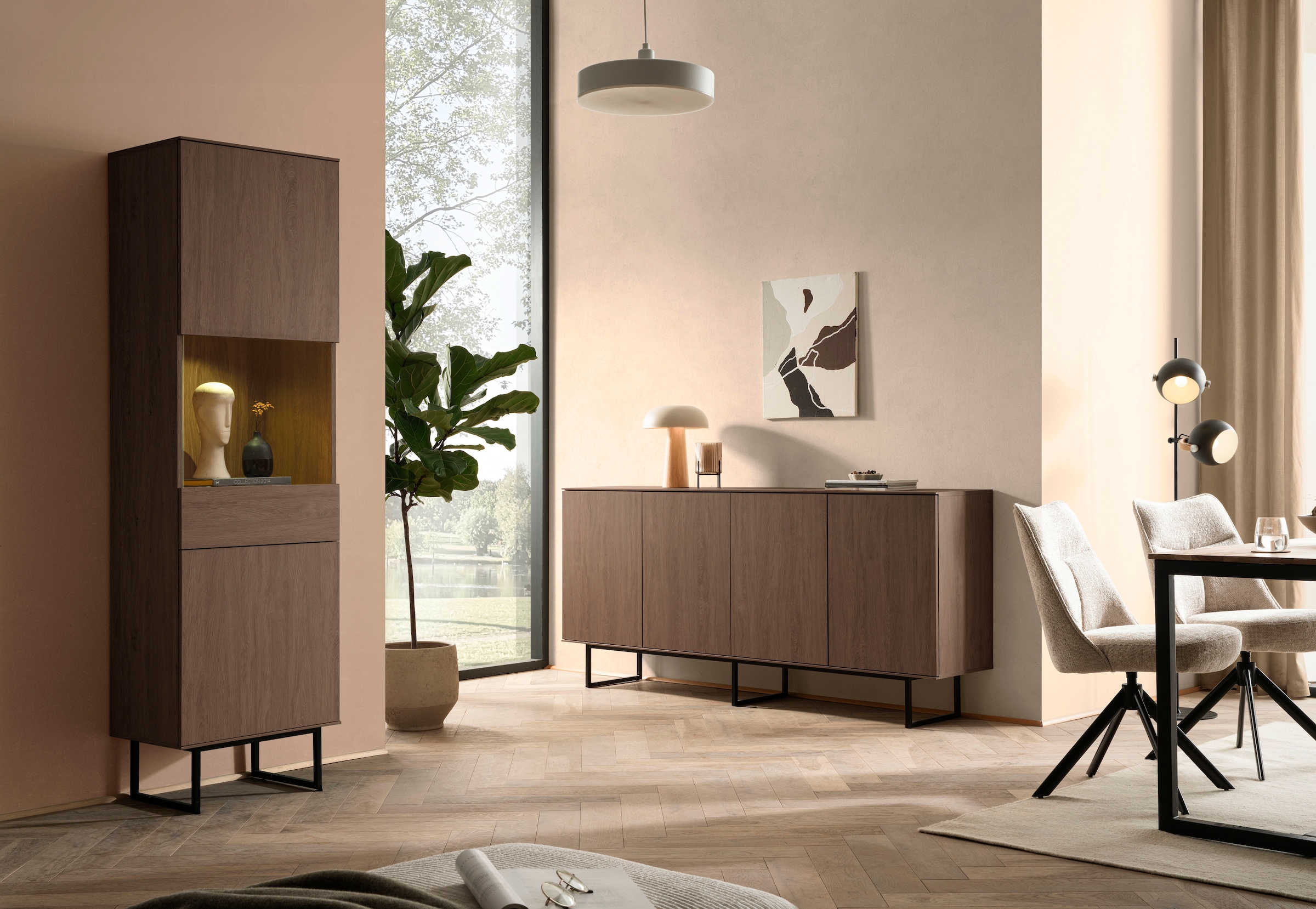 Home affaire Sideboard »Lund, moderner Schrank, Kommode mit Kufengestell« optisch dünner Oberboden, hochwertige Optik, ausreichend Stauraum