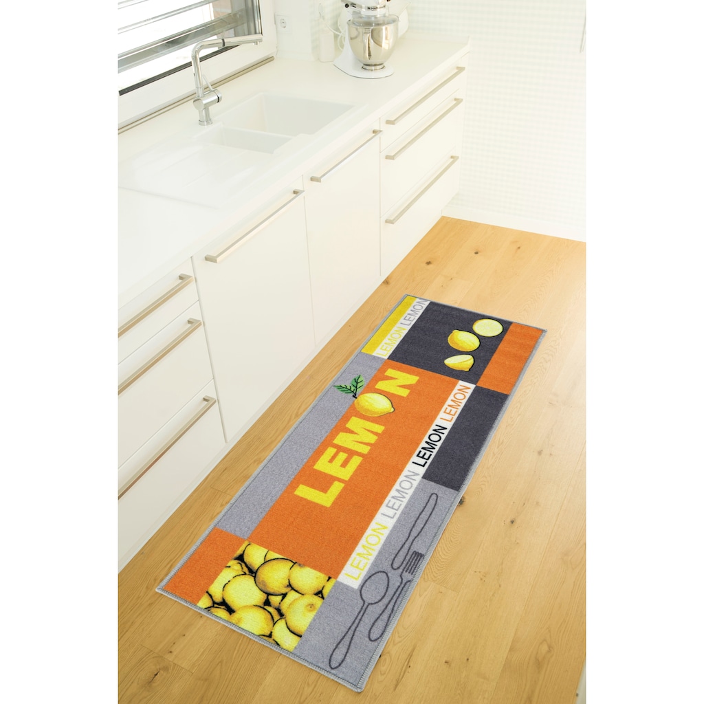 Andiamo Küchenläufer »Lemon«, rechteckig, Motiv Zitronen, mit Schriftzug, Grösse 50x150 cm, Küche