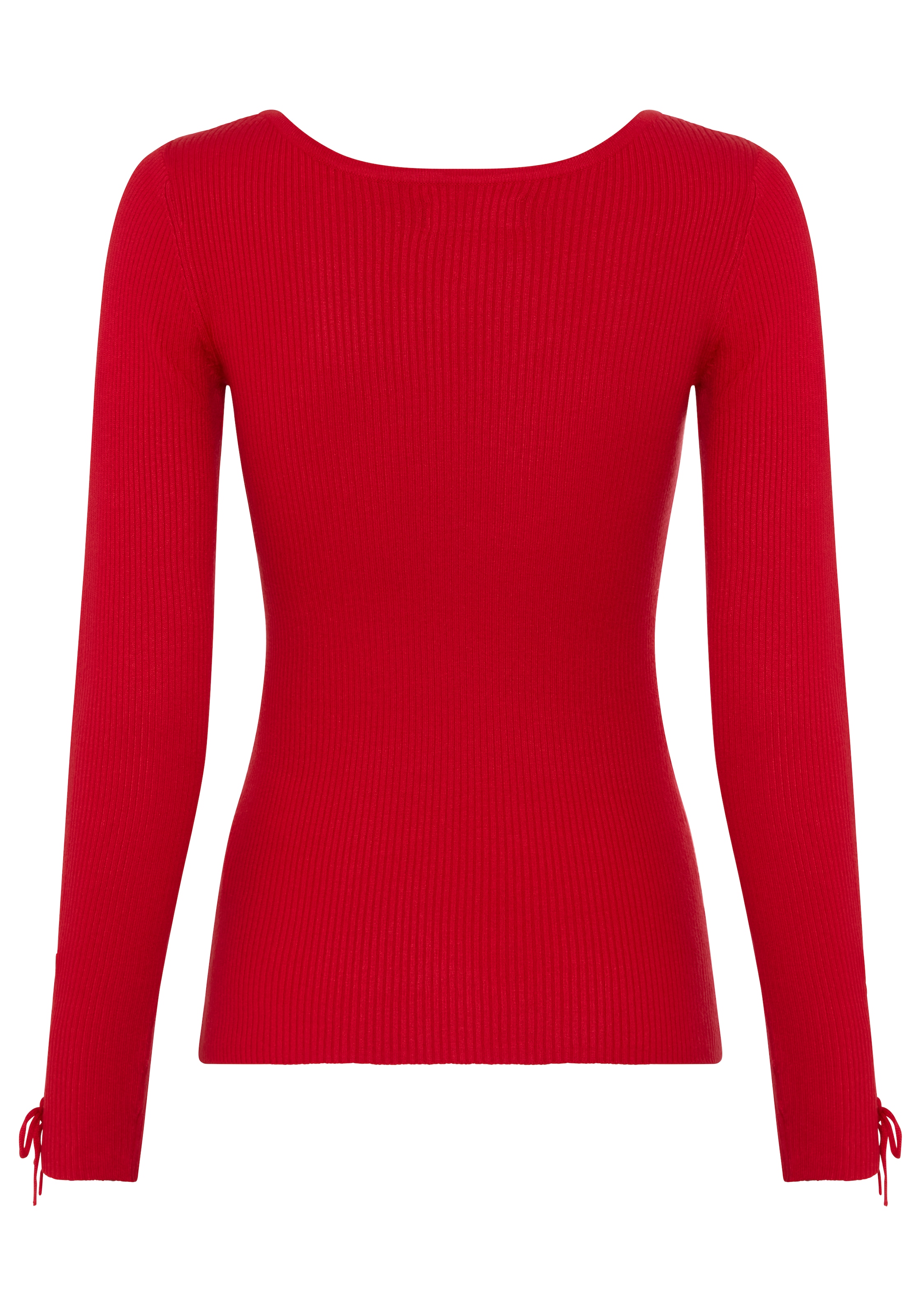 Melrose Strickpullover feminine Passform aus Rippe mit Schnürung