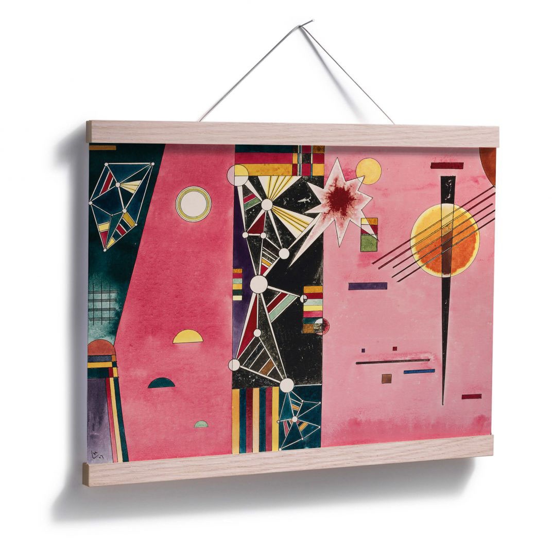 Wall-Art Poster Bild, Poster, kaufen St.), »Kandinsky abstrakte Kunst Rosa (1 Wandbild, Rot«, Wandposter bequem Abstrakt