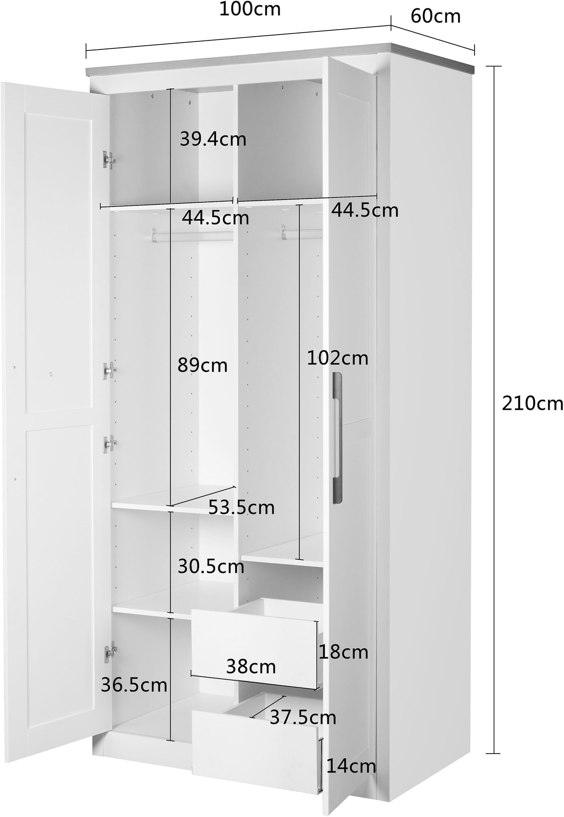 GOODproduct Kleiderschrank »Büsum Schlafzimmer Schrank Otto´s Choice« stabile robuste Bauweise mit optimaler Aufteilung,  Schlafzimmerschrank Landhaus Design Garderobe Schrank Bestseller