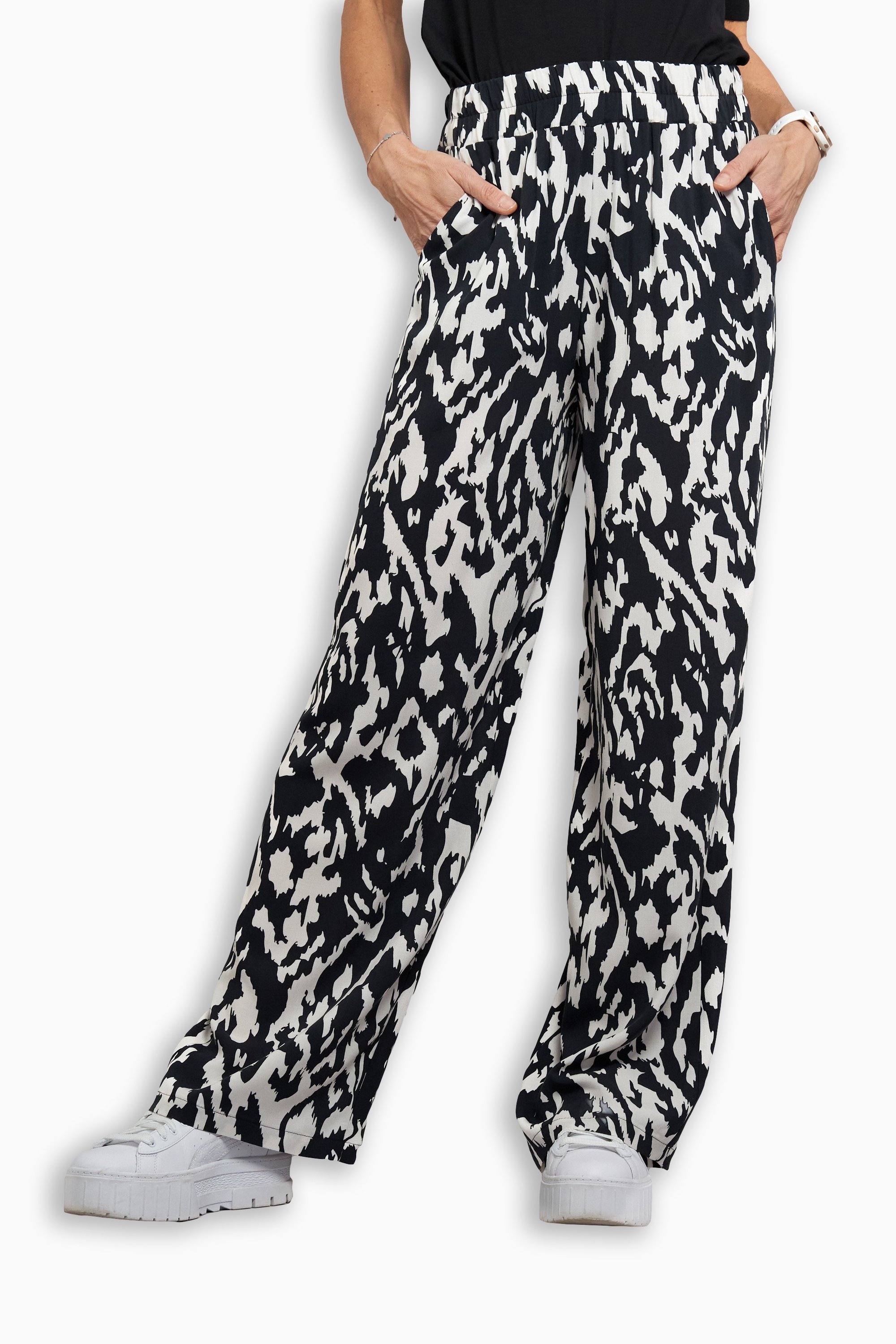 Image of Seidel Moden Stoffhose "Otto exclusiv" mit grafischem Muster und weitem Bein - MADE IN GERMANY