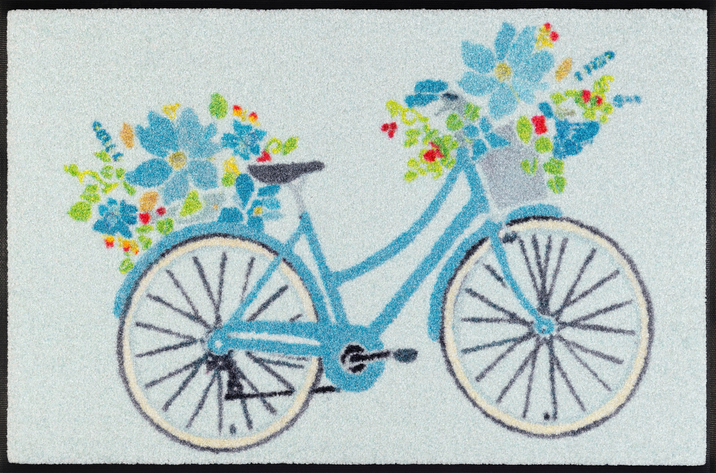Image of wash+dry by Kleen-Tex Fussmatte »Daisy Daisy«, rechteckig, 7 mm Höhe, Schmutzfangmatte, Motiv Fahrrad, In- und Outdoor geeignet, waschbar bei Ackermann Versand Schweiz