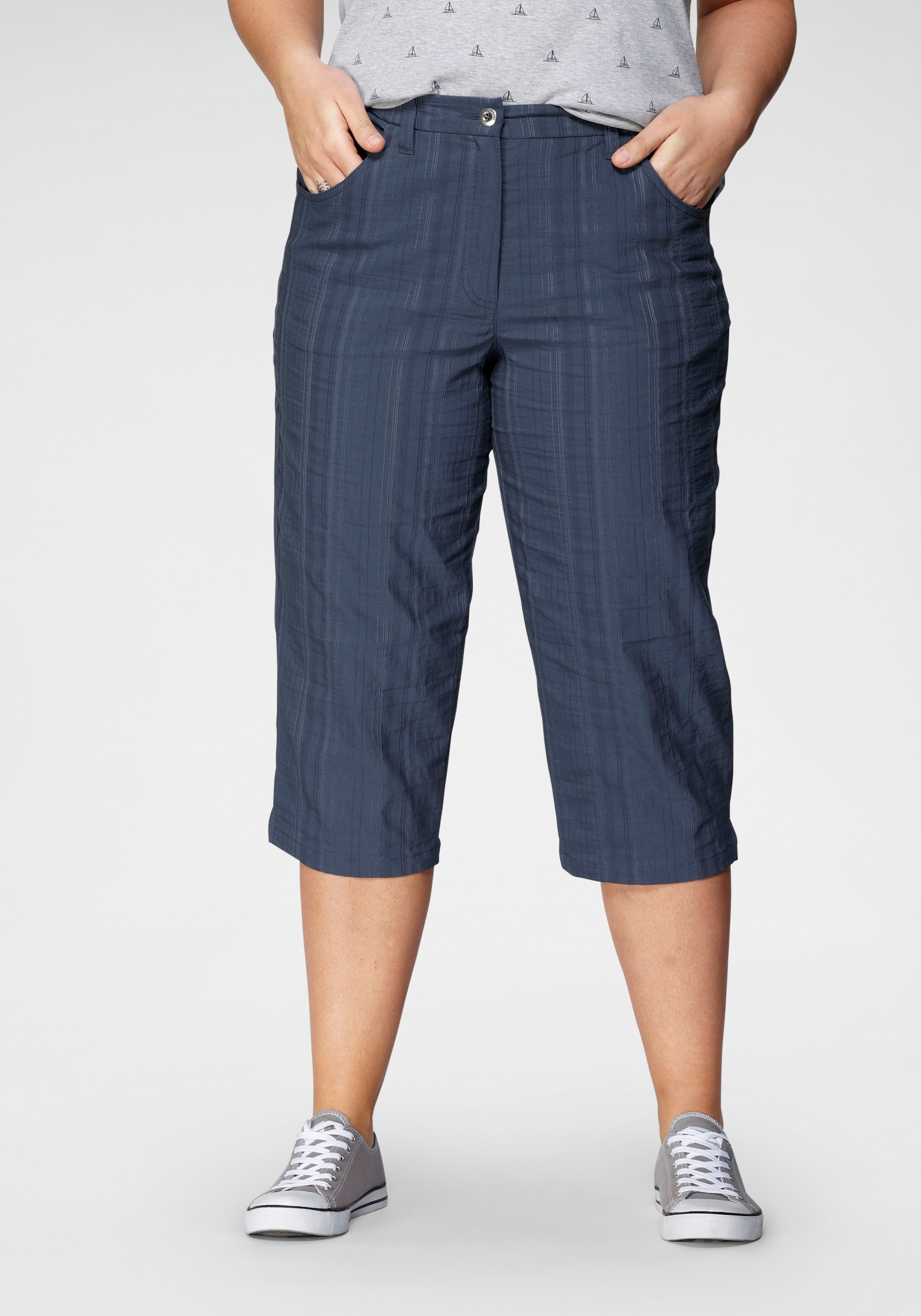 Image of KjBRAND Caprihose "Babsie: bequemer Oberschenkel" Sommerhose mit Strukturmuster