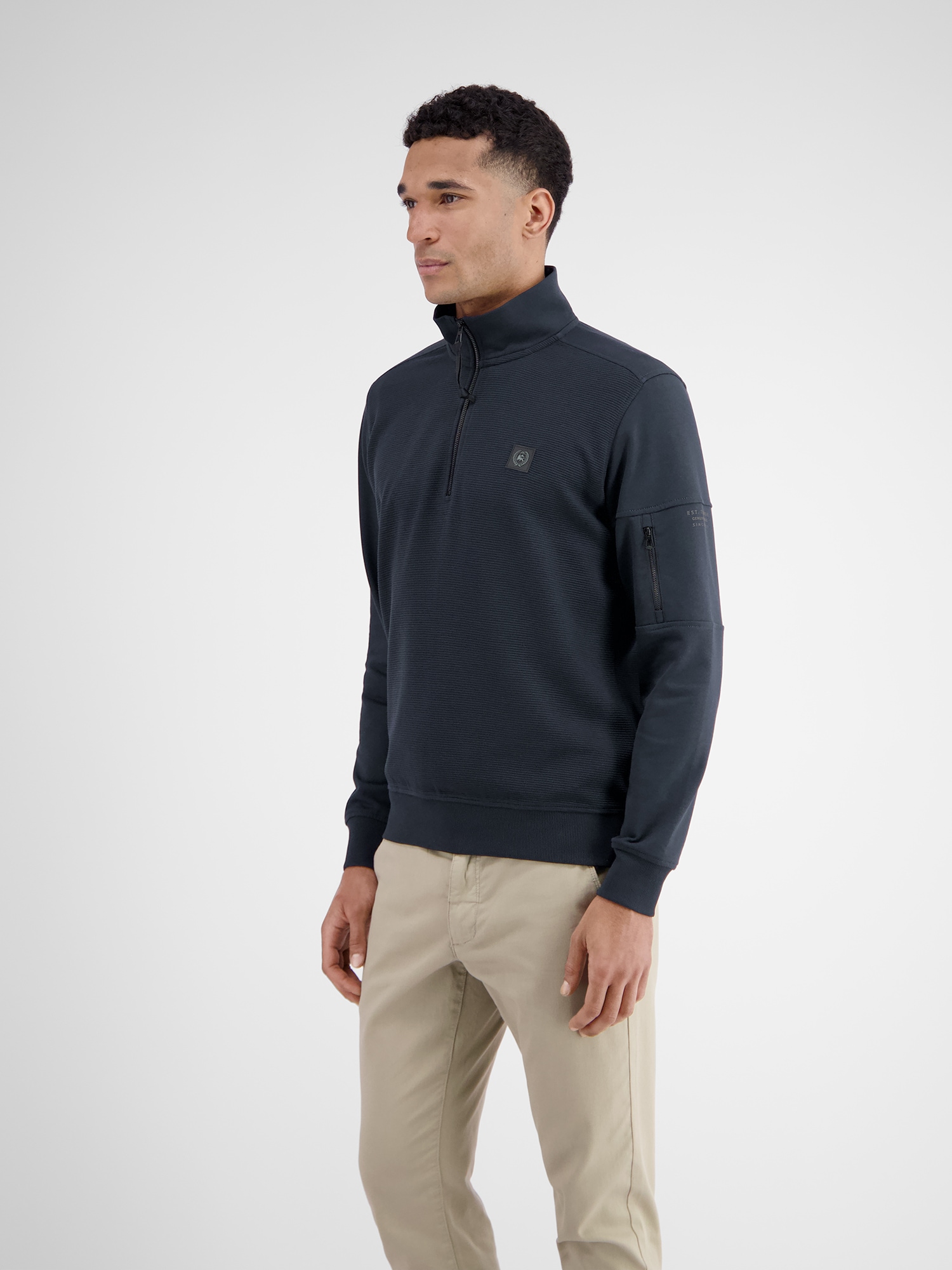 LERROS Sweatshirt »Herren Sweatshirt mit Troyerkragen«
