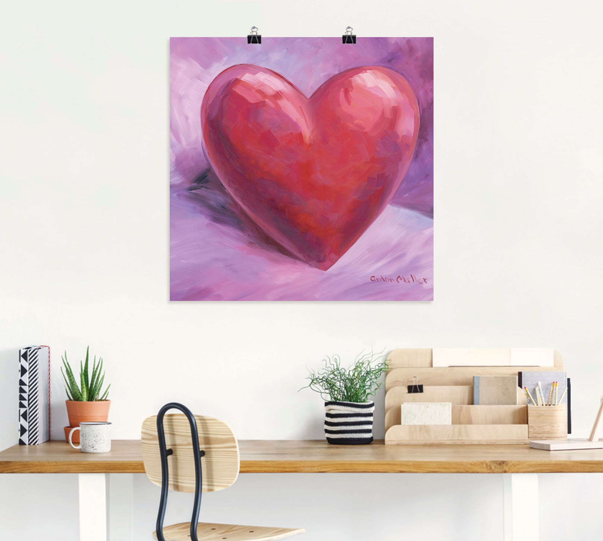 Artland Wandbild »Lila Herz«, Herzen, (1 St.), als Leinwandbild, Poster in verschied. Grössen