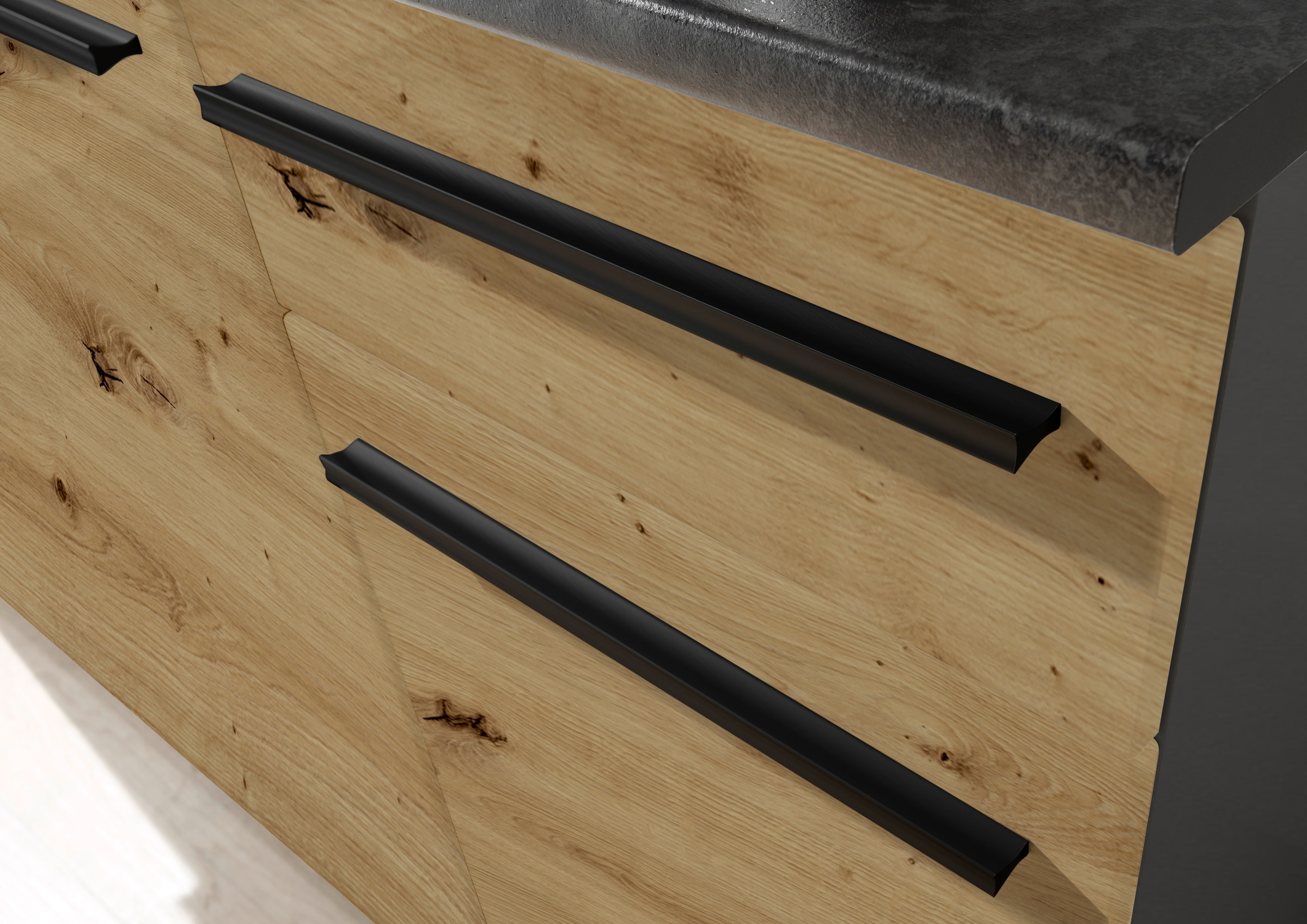 BASIC by Balculina Kitchenette »Jazz Singleküche« largeur 160 cm, avec appareils électriques et micro-ondes en option