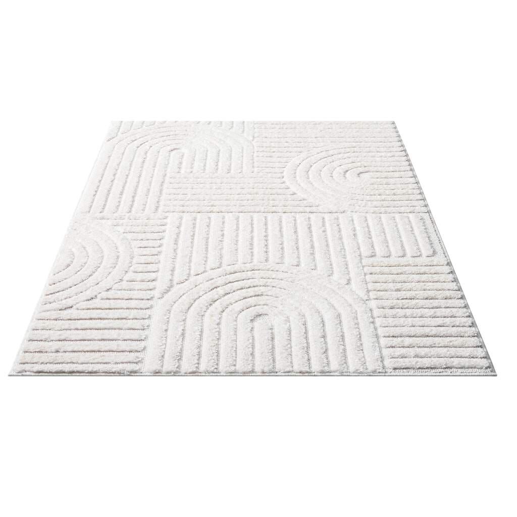 Carpet City Hochflor-Teppich »FOCUS765«, rechteckig, 20 mm Höhe, Boho-Teppich, Hochtief-Muster/ 3D-Effekt, für Wohnzimmer, Schlafzimmer