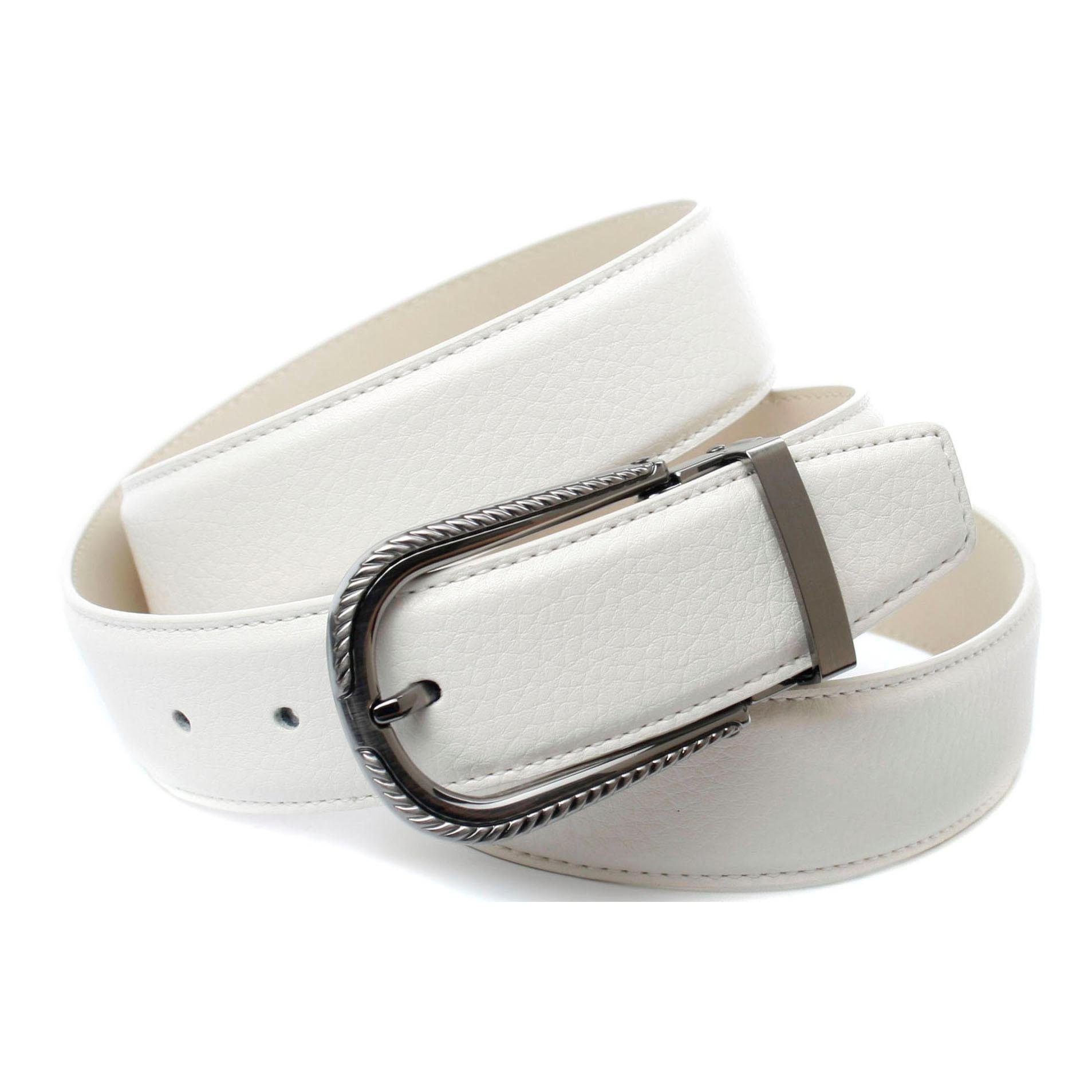 Image of Anthoni Crown Ledergürtel, in weiss mit Dornschliesse in Diamant-schwarz bei Ackermann Versand Schweiz