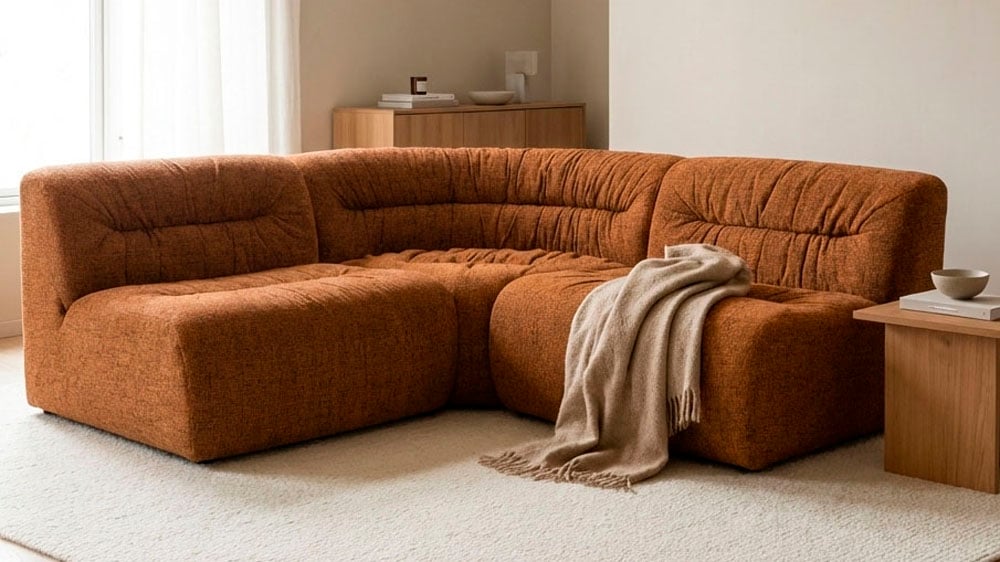 Image of DOMO collection Ecksofa "Solum, B/T: 214/214 cm, moderne, runde Form mit grosszügiger Polsterung" mit Federkern, L-Form