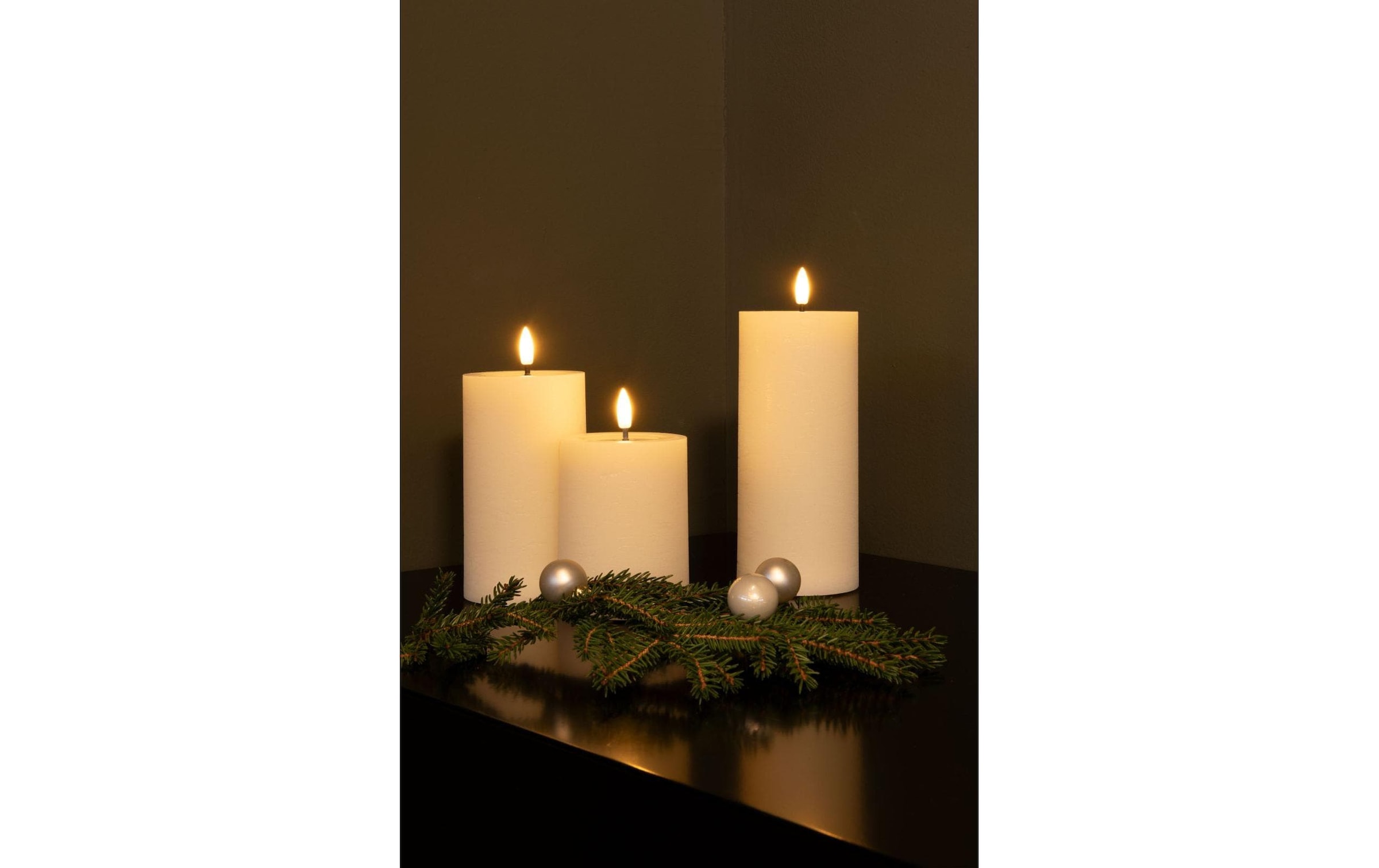 STT LED-Kerze »Flat Candle Set, Wachs, creme«