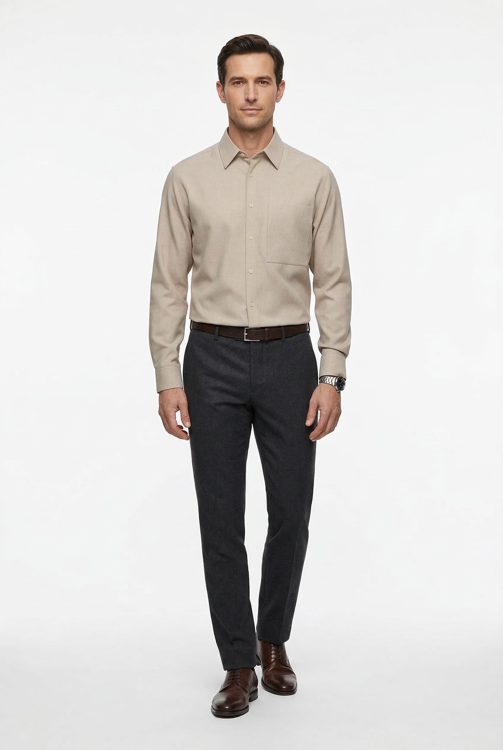 Calvin Klein Leinenhemd »SOLID LINEN CLASSIC« Kentkragen, Regular Fit, Leinen-Viskosemix