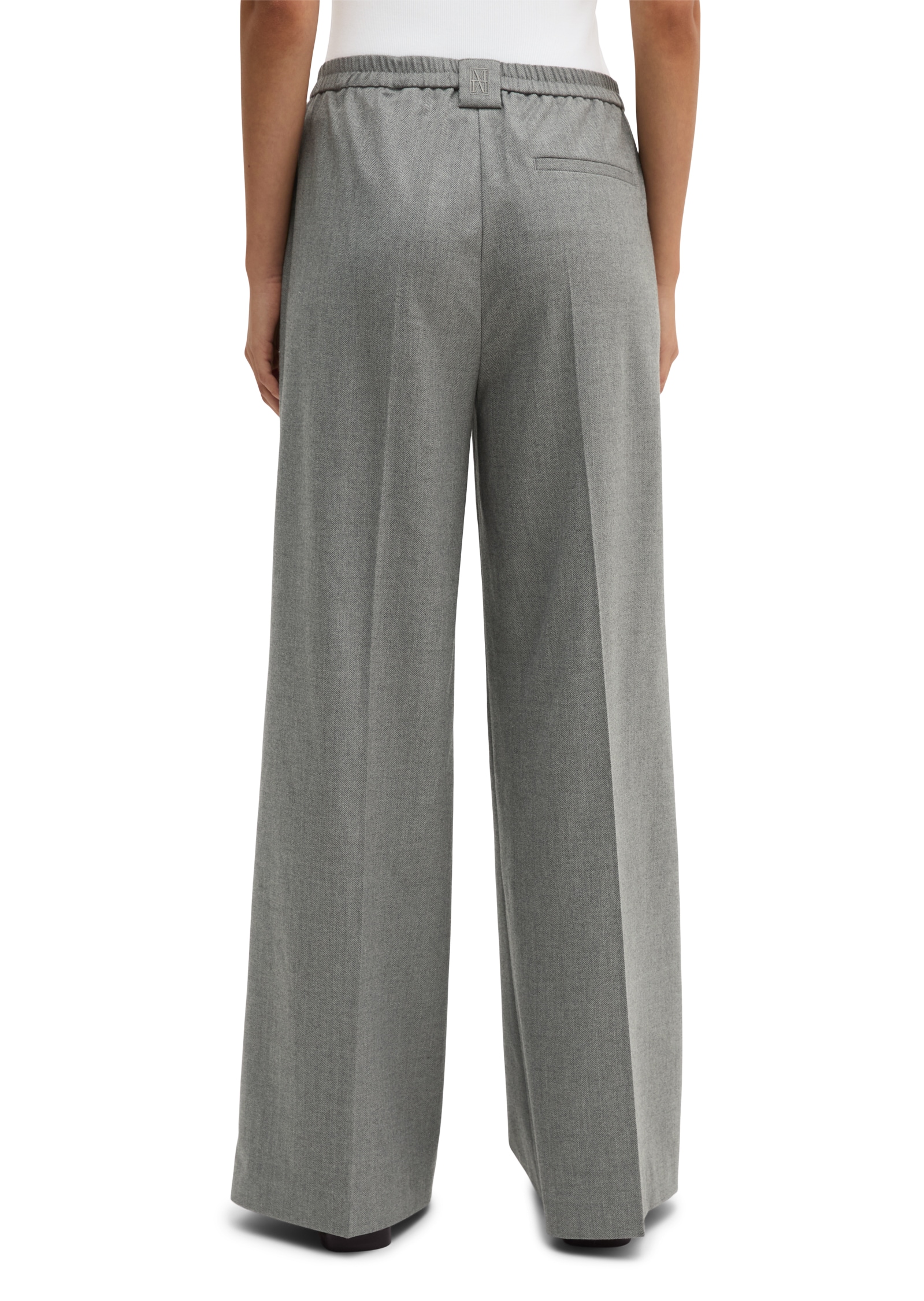 Image of Marc OPolo Webhose "MARGO WIDE" in Woll-Optik, mit lässig langen Beinen