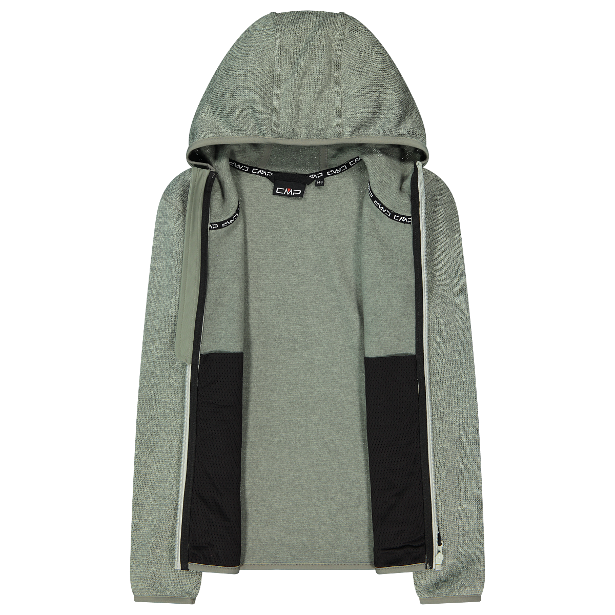 CMP Strickfleecejacke mit Kapuze Übergangsjacke für Kinder, mit Kapuze, mit Reissverschlusstaschen