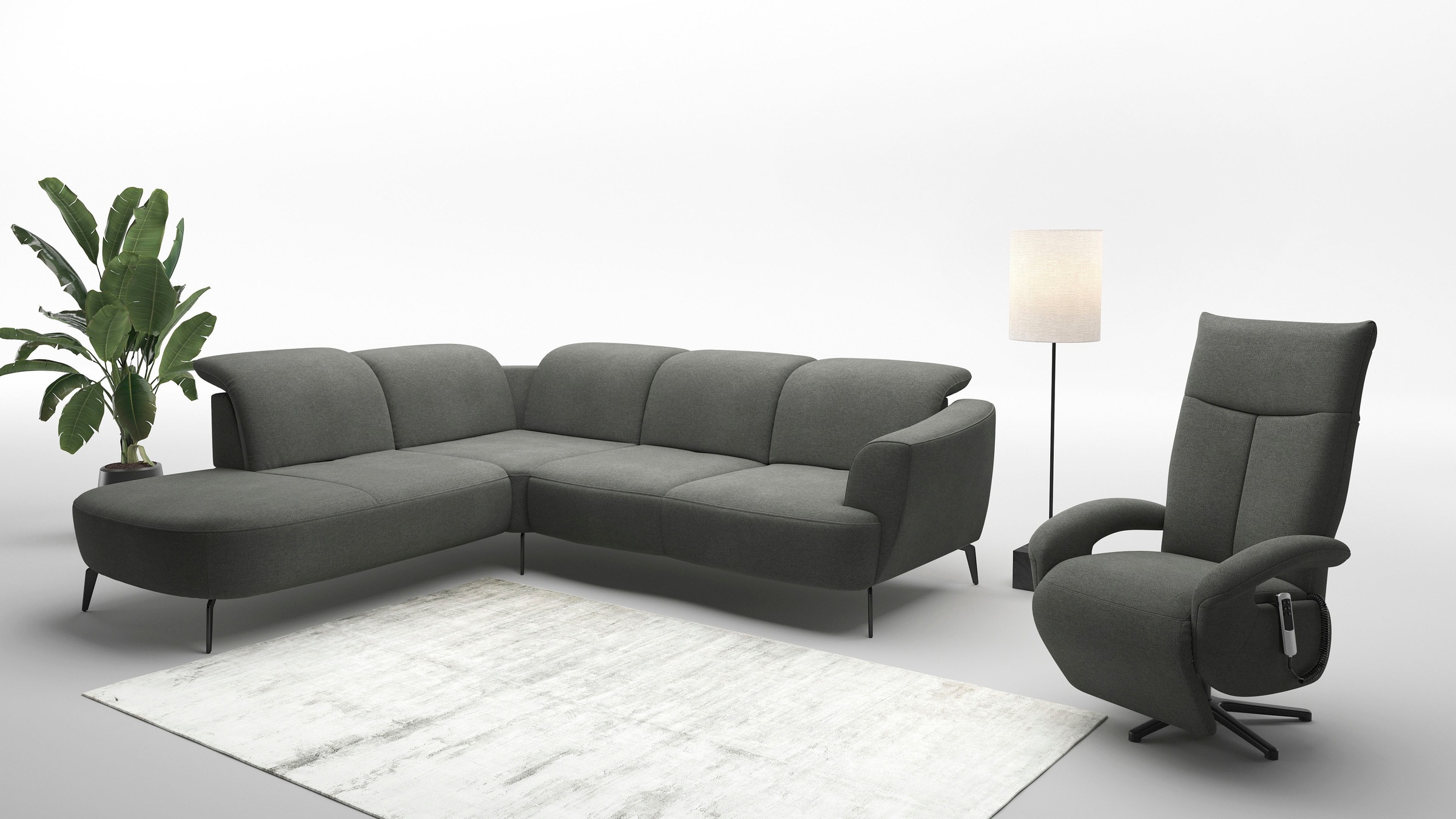 sit&more Ecksofa »Zoe«, ink.Sitztiefenverstellung, wahlweise mit Kopfteilverstellung