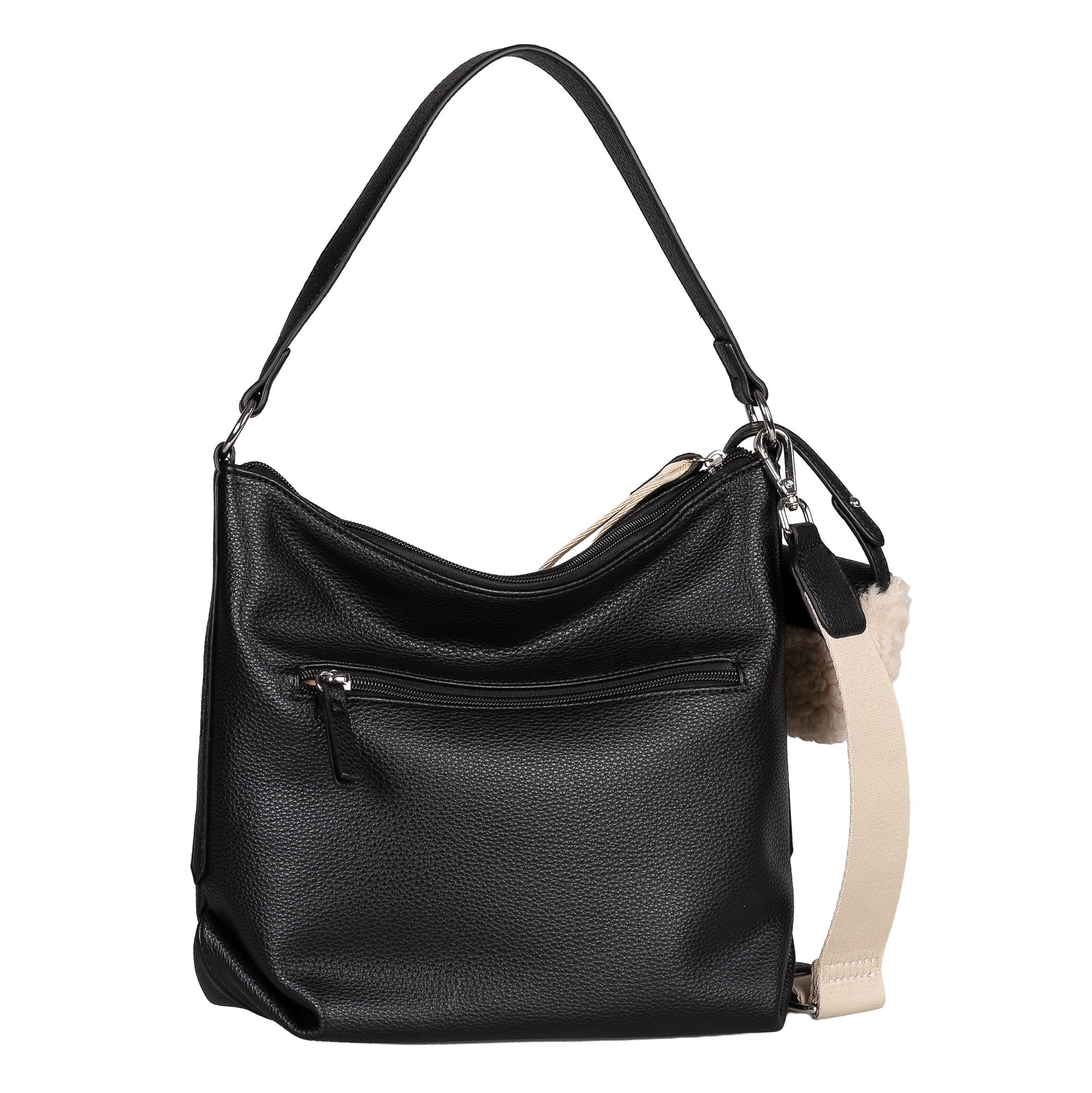 TOM TAILOR Hobo »Fania« Damen Schultertasche, mit Fellimitat-Anhänger