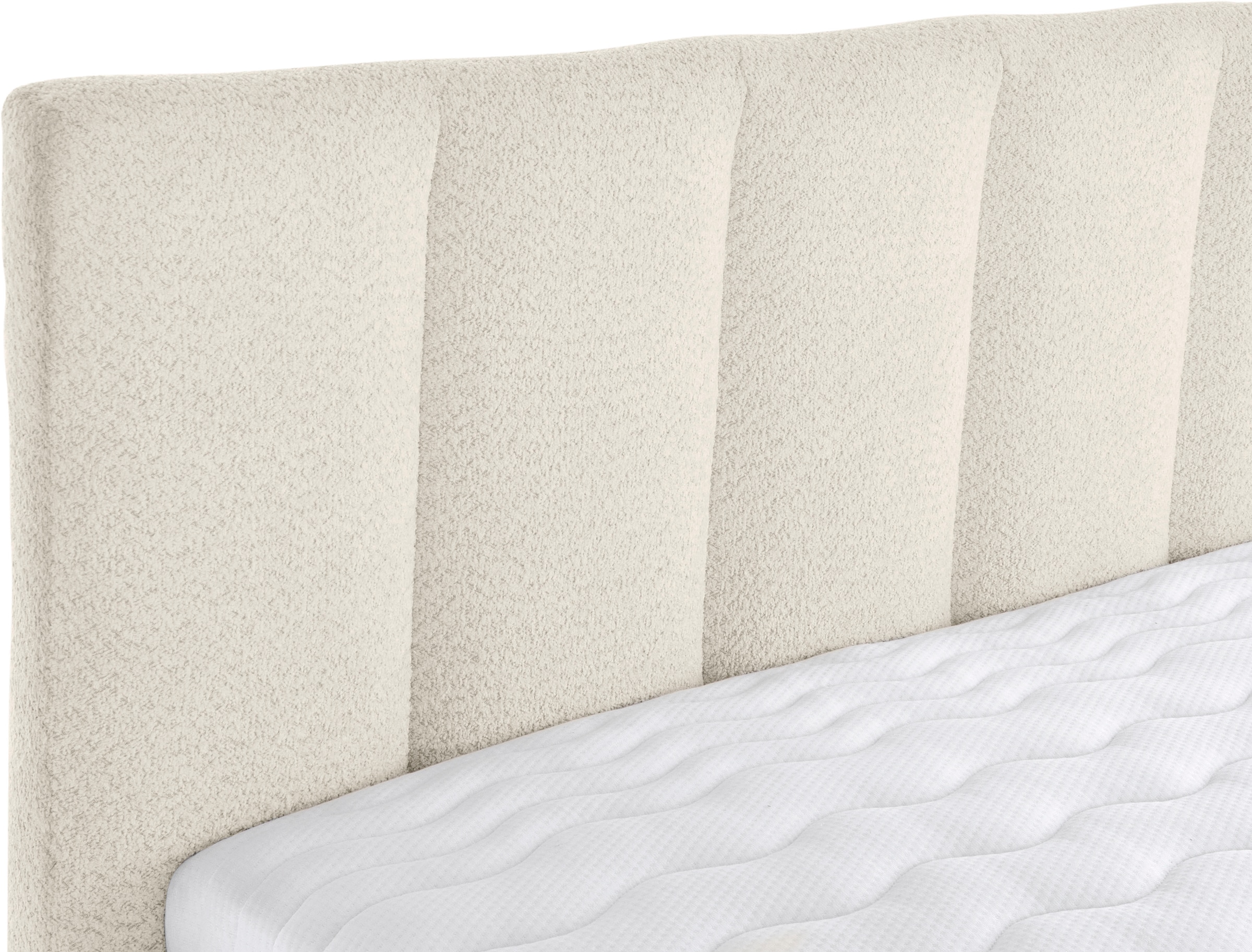 homsy by Ana Johnson Lit rembourré »Somny wahlweise mit Bettkasten, erhältlich in verschiedenen Breiten« luxurious gepolstertes Kopfteil und Rahmen, Bezug mit Bouclécharakter