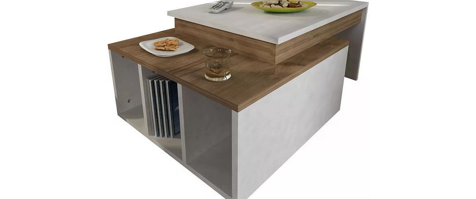 WOODY FASHION Beistelltisch »Kolarado 90 x 37,4 x 60 cm, Nature/Weiss«