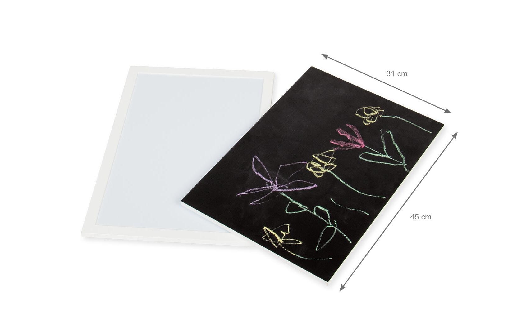   Plateau de table »Tischplatten-Set mit Magnettafel und Tafellack« Ensemble, 2 cuis tlg. Pour groupe de sièges enfant Linnea, blanc,