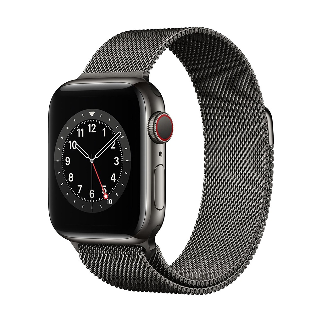 Image of Apple Smartwatch »Serie 6, GPS Cellular, 40 mm Edelstahl-Gehäuse mit Milanaise-Armband«, (Watch OS M06Y3FD/A) bei Ackermann Versand Schweiz