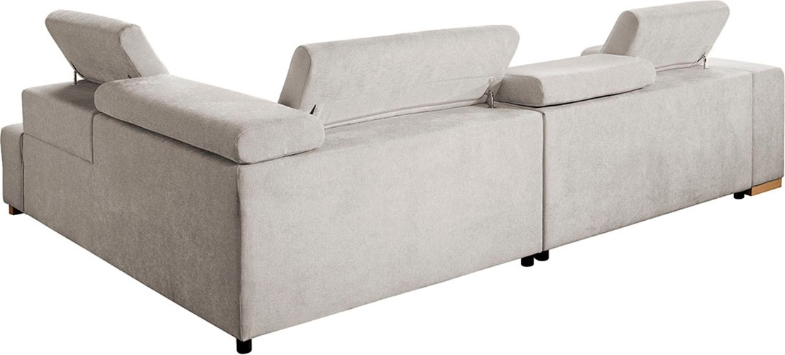 exxpo - sofa fashion Canapé d'angle »Elianos, hoher Sitzkomfort, aufwendige Kreuzsteppung im Sitz, L-Form« Kopfteile & Sitztiefe verstellbar, ohne Bettfunktion