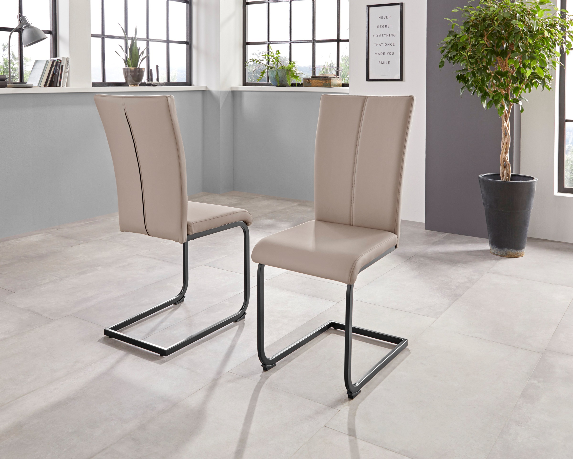 OTTO home Freischwinger "Oliver" () 2 Stk.Stuhl belastbar bis 120 Kg