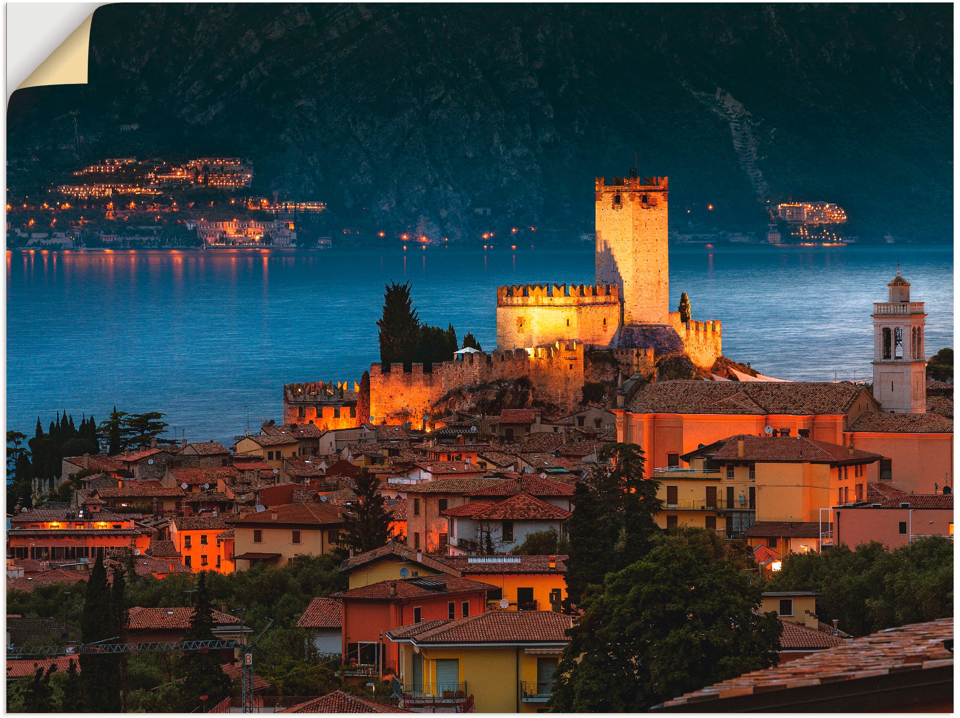 Image of Artland Wandbild »Über den Dächern von Malcesine«, Europa, (1 St.), in vielen Grössen & Produktarten -Leinwandbild, Poster, Wandaufkleber / Wandtattoo auch für Badezimmer geeignet bei Ackermann Versand Schweiz